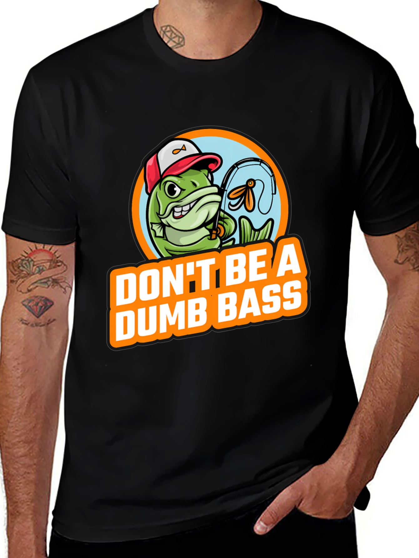 Dont Be A Dumb Bass Fishing Graphic T-Shirt