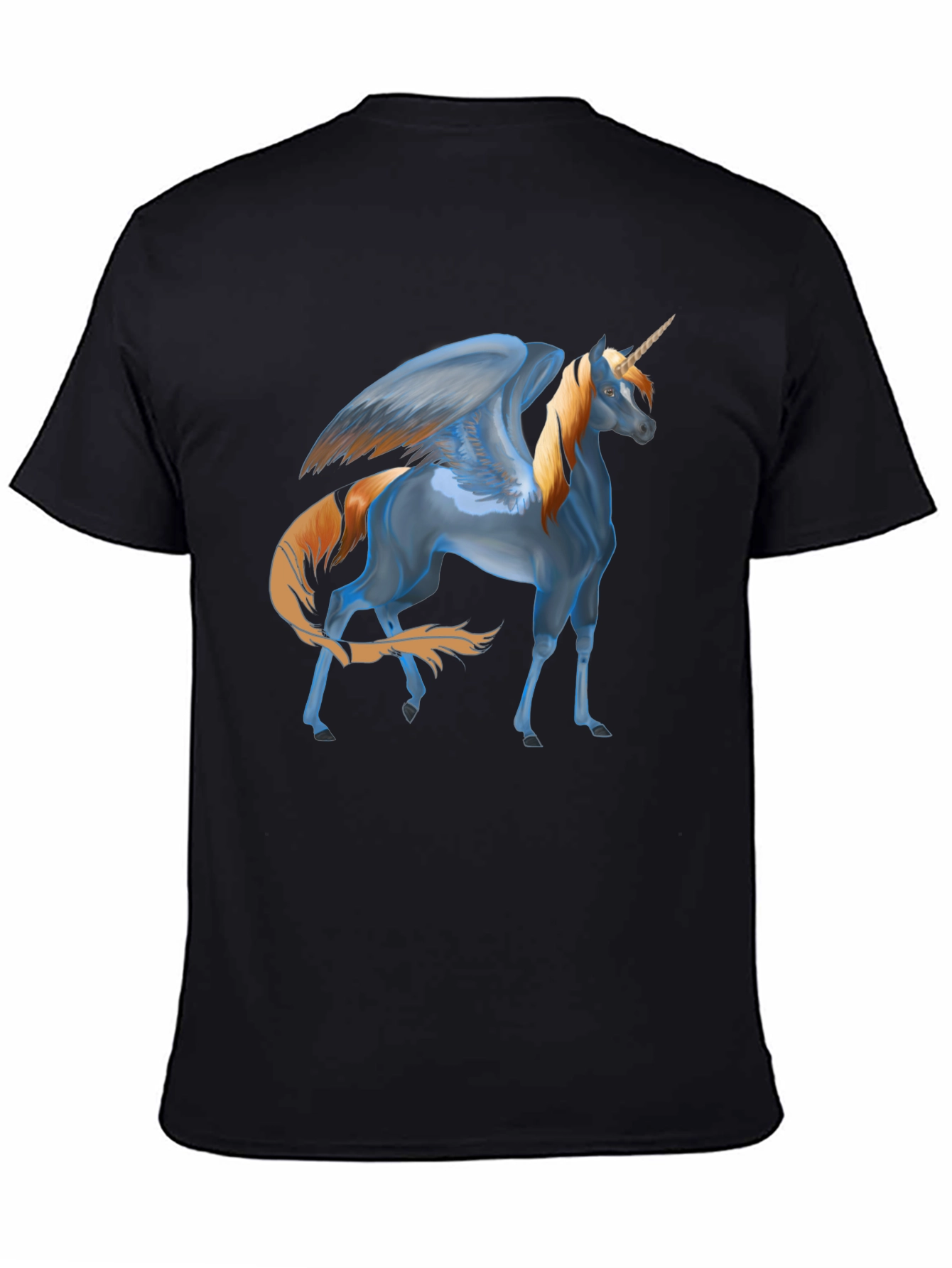 Unicorn Pegasus Graphic T-Shirt - Black