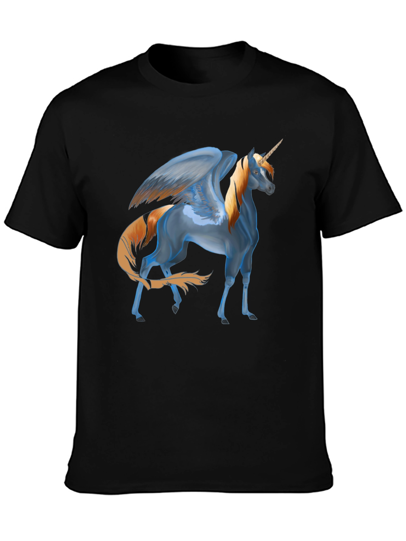 Unicorn Pegasus Graphic T-Shirt - Black
