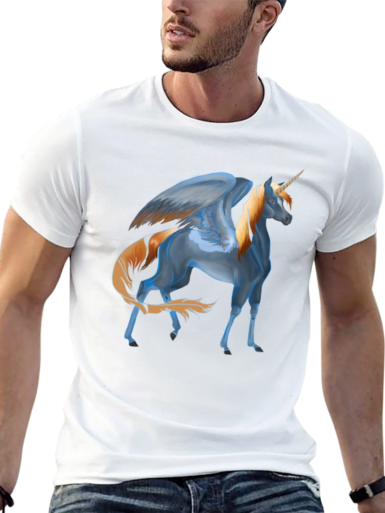 Unicorn Pegasus Graphic T-Shirt - Black