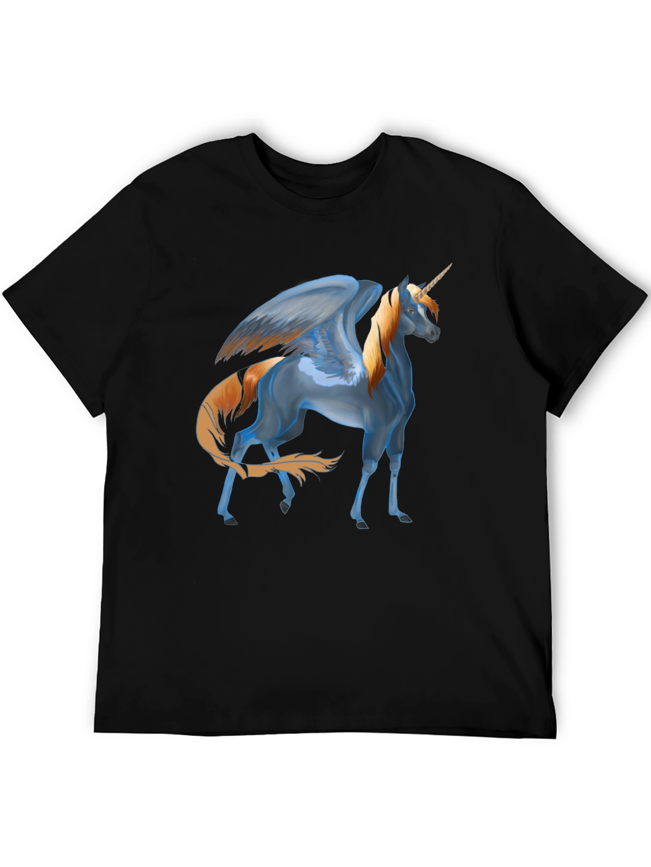 Unicorn Pegasus Graphic T-Shirt - Black
