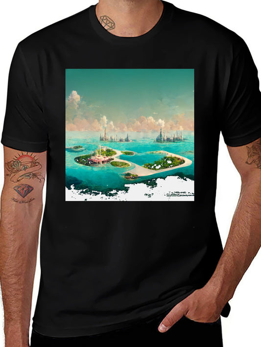 Island Paradise Graphic Tee - Coastal Dream