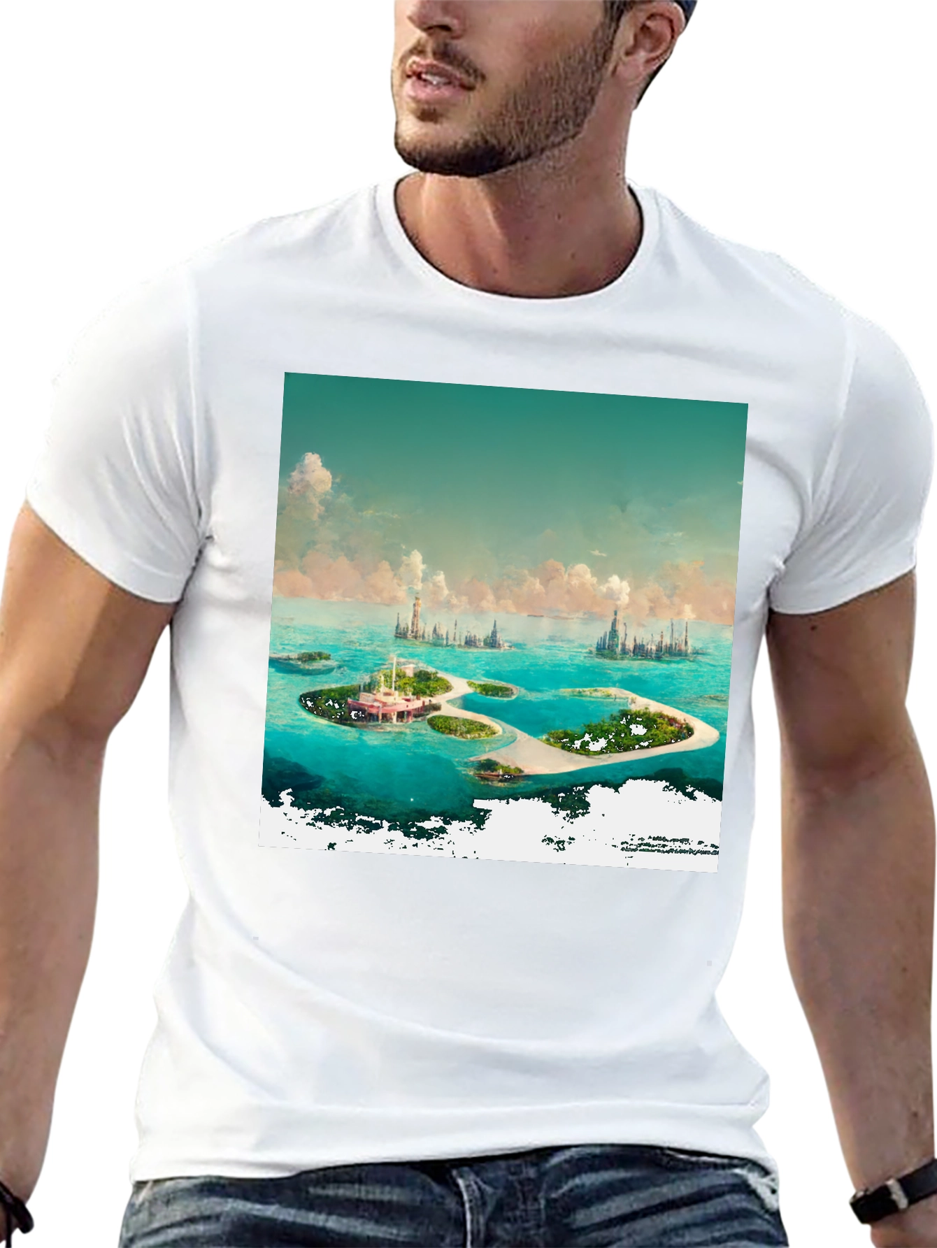 Island Paradise Graphic Tee - Coastal Dream