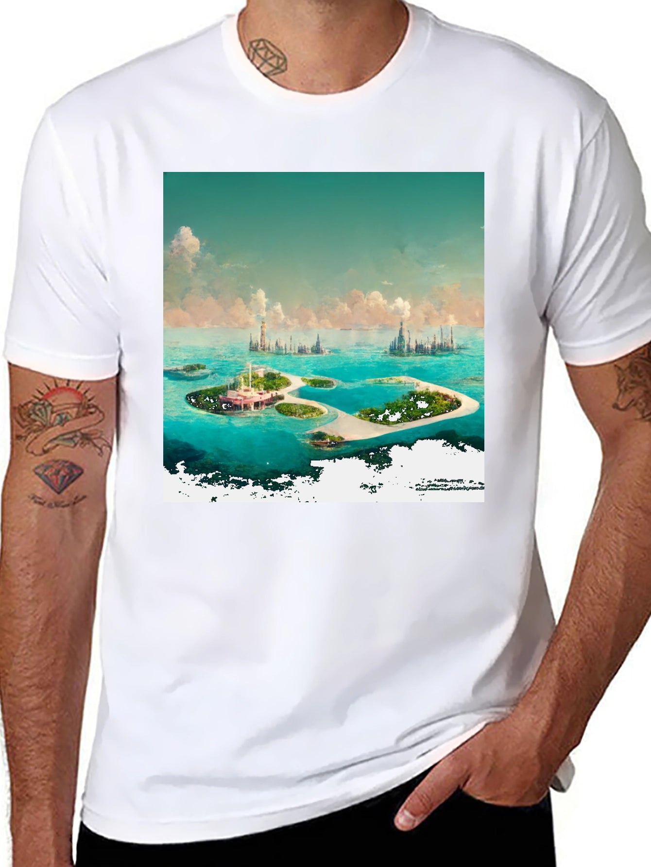 Island Paradise Graphic Tee - Coastal Dream