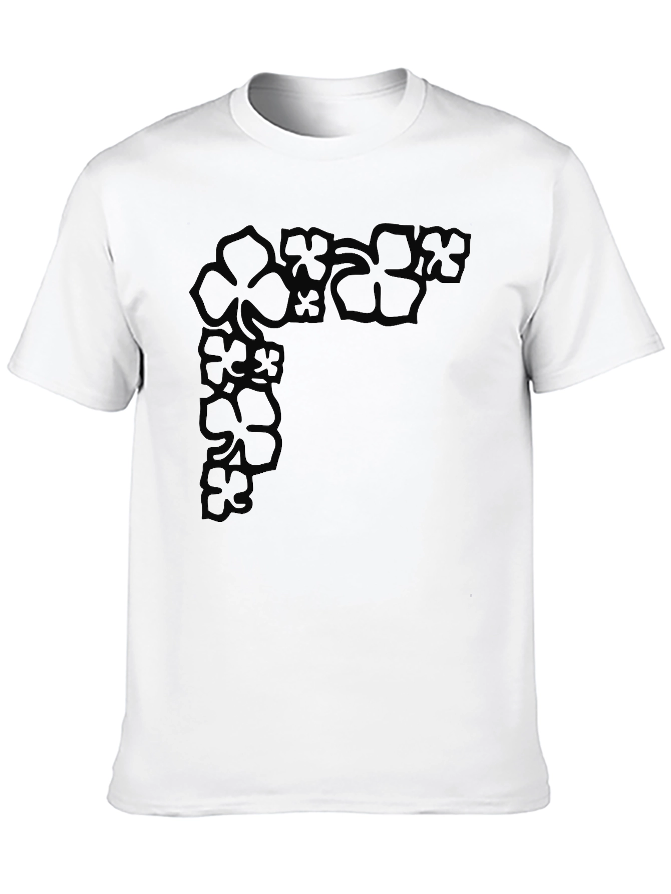 Floral Corner Graphic Black T-Shirt