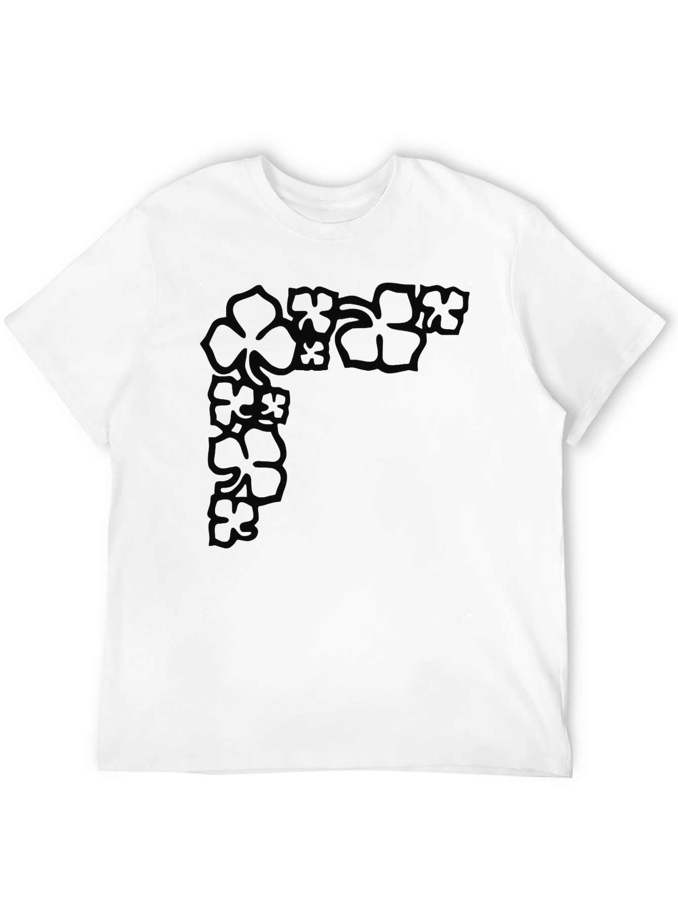 Floral Corner Graphic Black T-Shirt