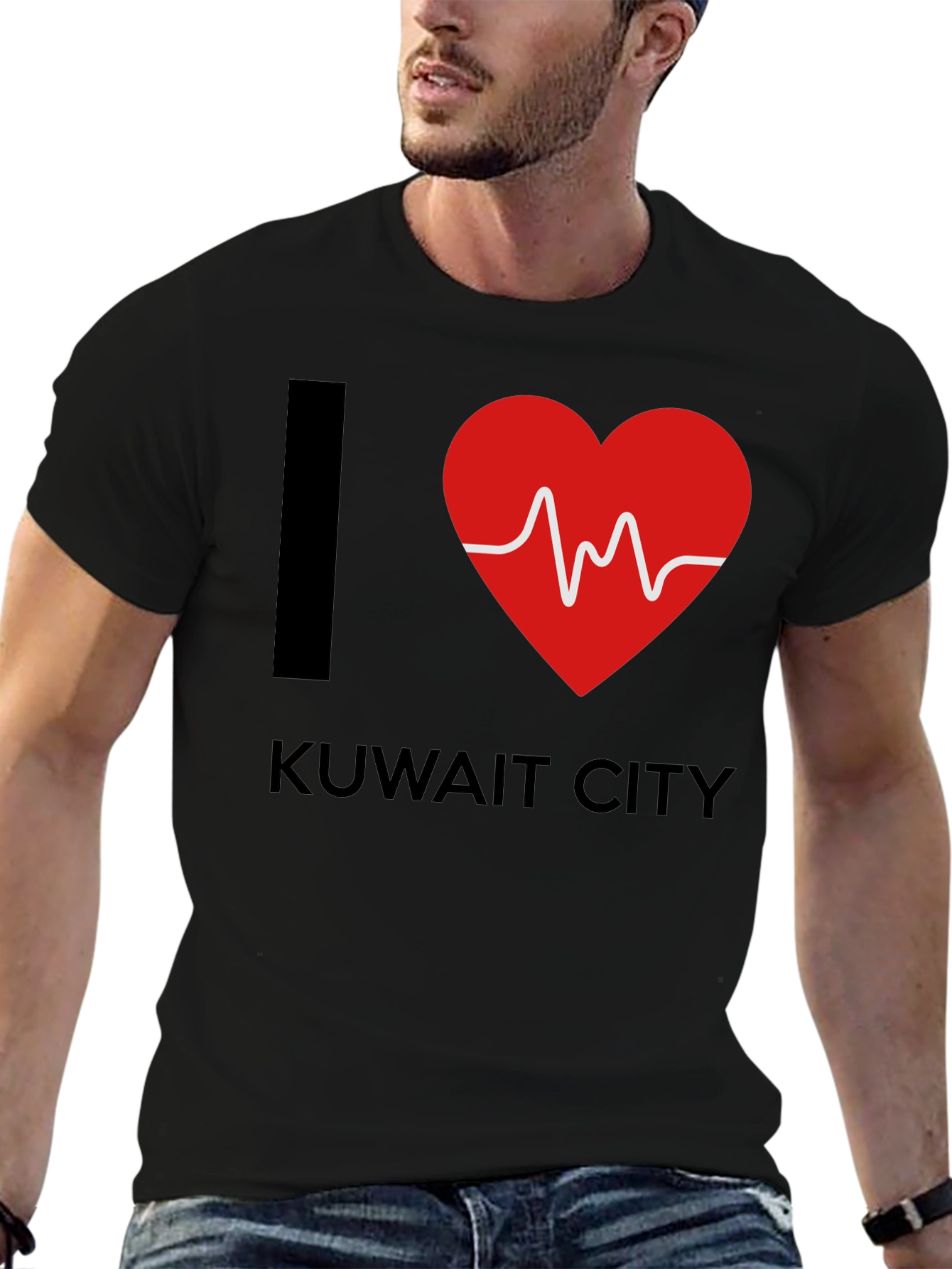 I Love Kuwait City T-Shirt Heartbeat Design