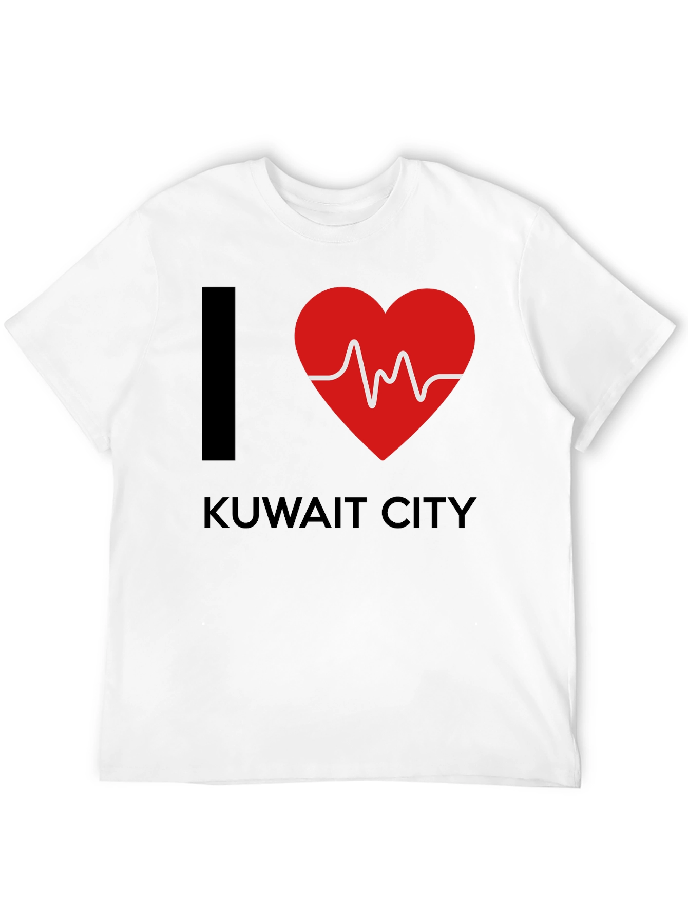 I Love Kuwait City T-Shirt Heartbeat Design