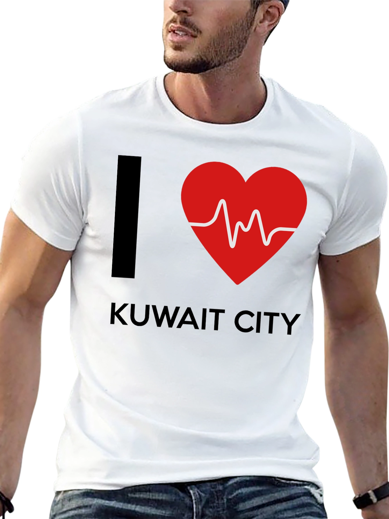 I Love Kuwait City T-Shirt Heartbeat Design