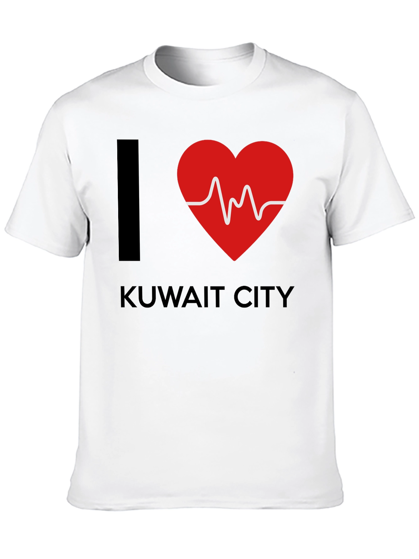 I Love Kuwait City T-Shirt Heartbeat Design