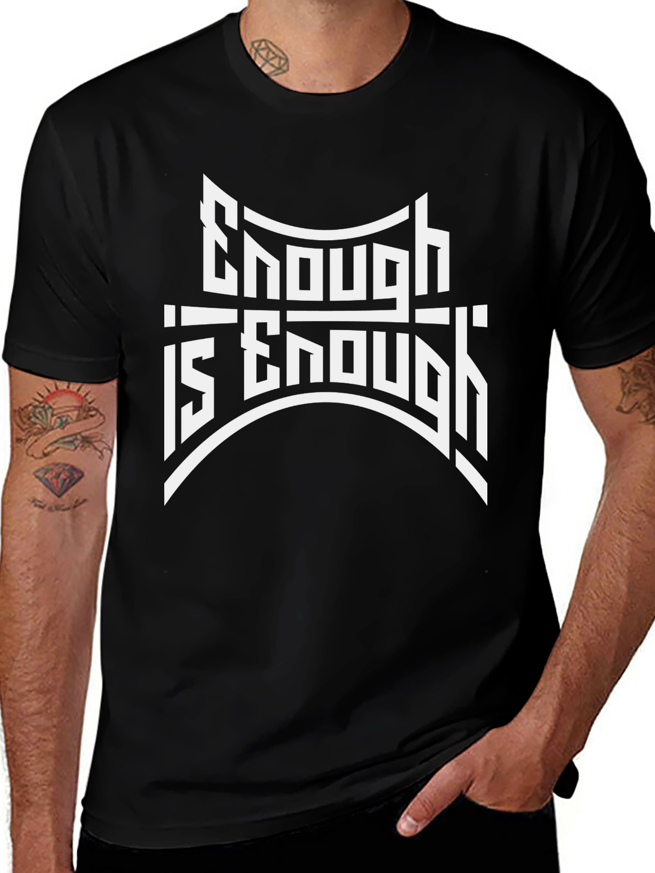 Enough is Enough Graphic Black T-Shirt