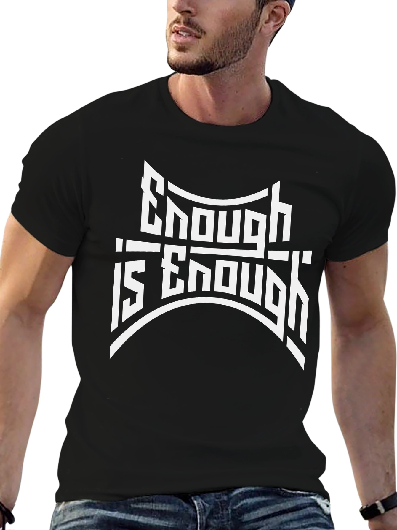 Enough is Enough Graphic Black T-Shirt
