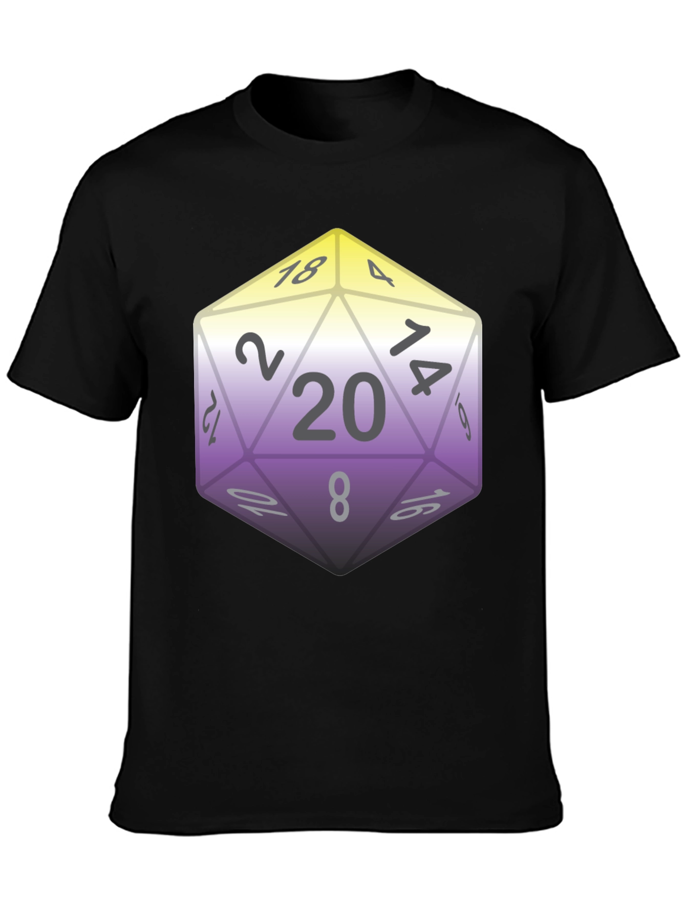 D&D D20 Dice Nonbinary Pride T-Shirt