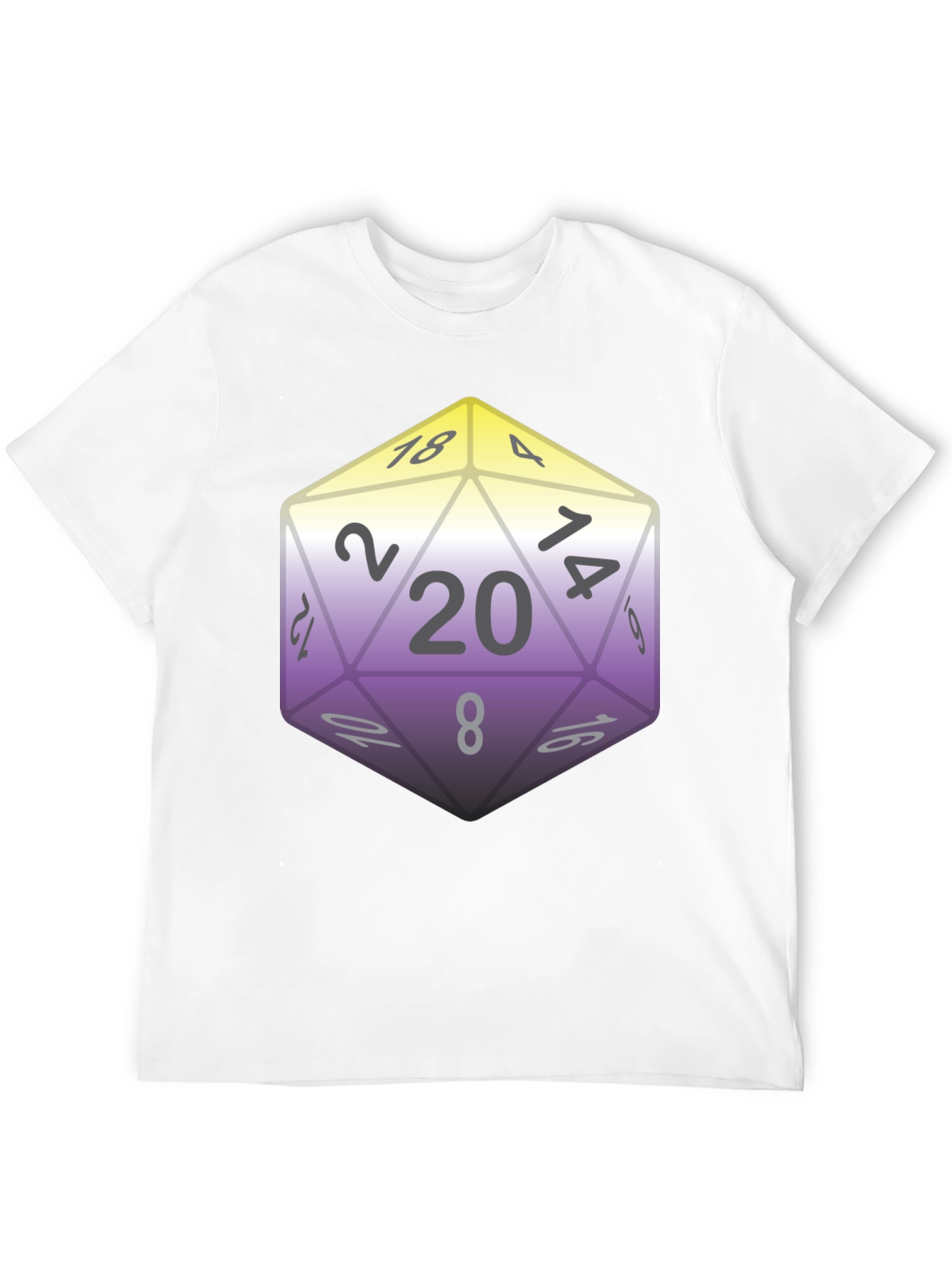 D&D D20 Dice Nonbinary Pride T-Shirt