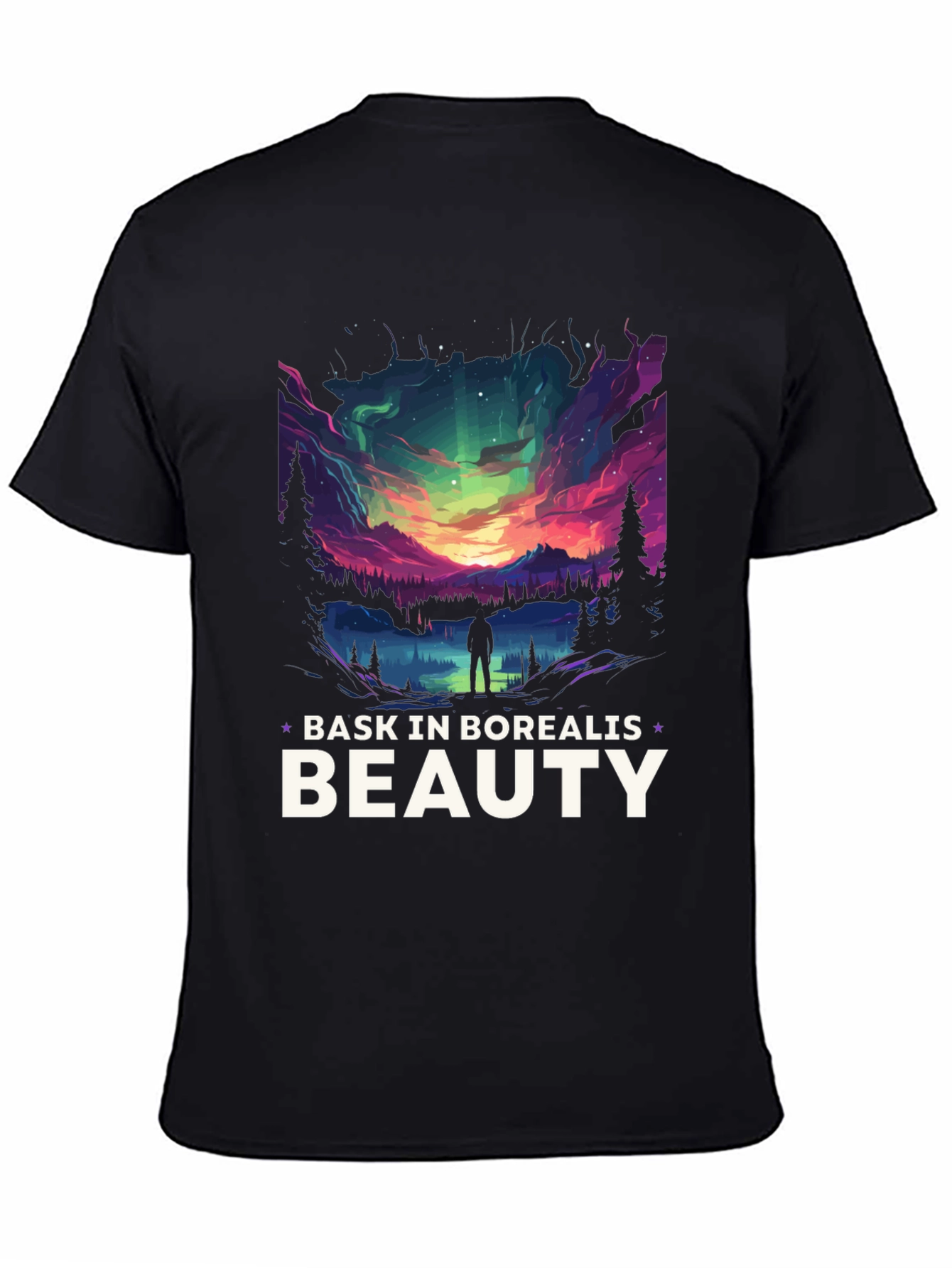 Bask in Borealis Beauty Black T-Shirt
