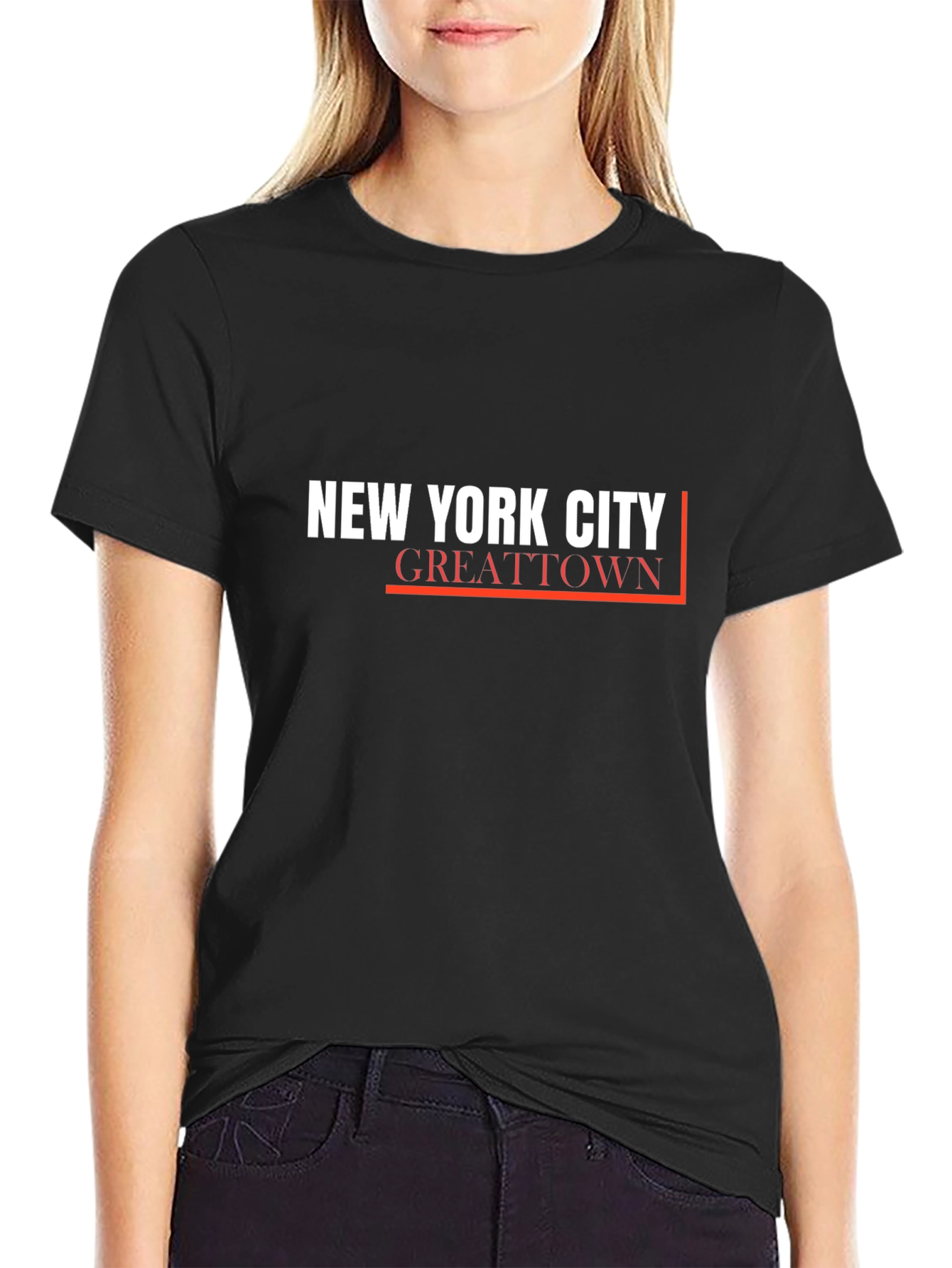 New York City Greattown Black Graphic Tee