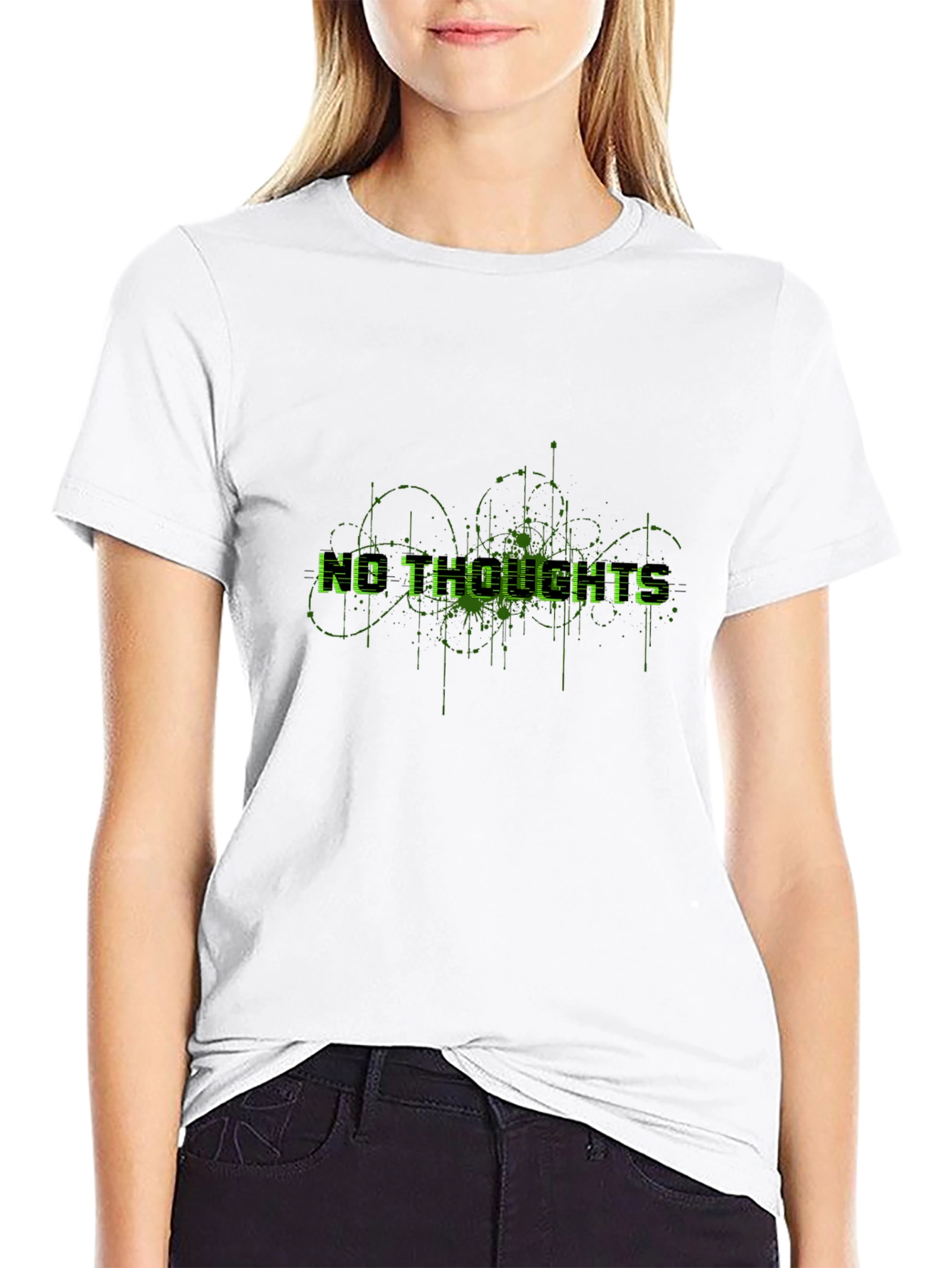 No Thoughts Black Graphic Tee
