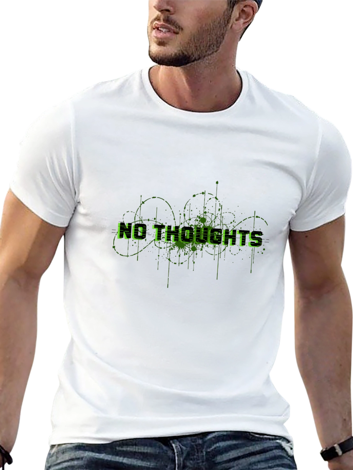 No Thoughts Black Graphic Tee