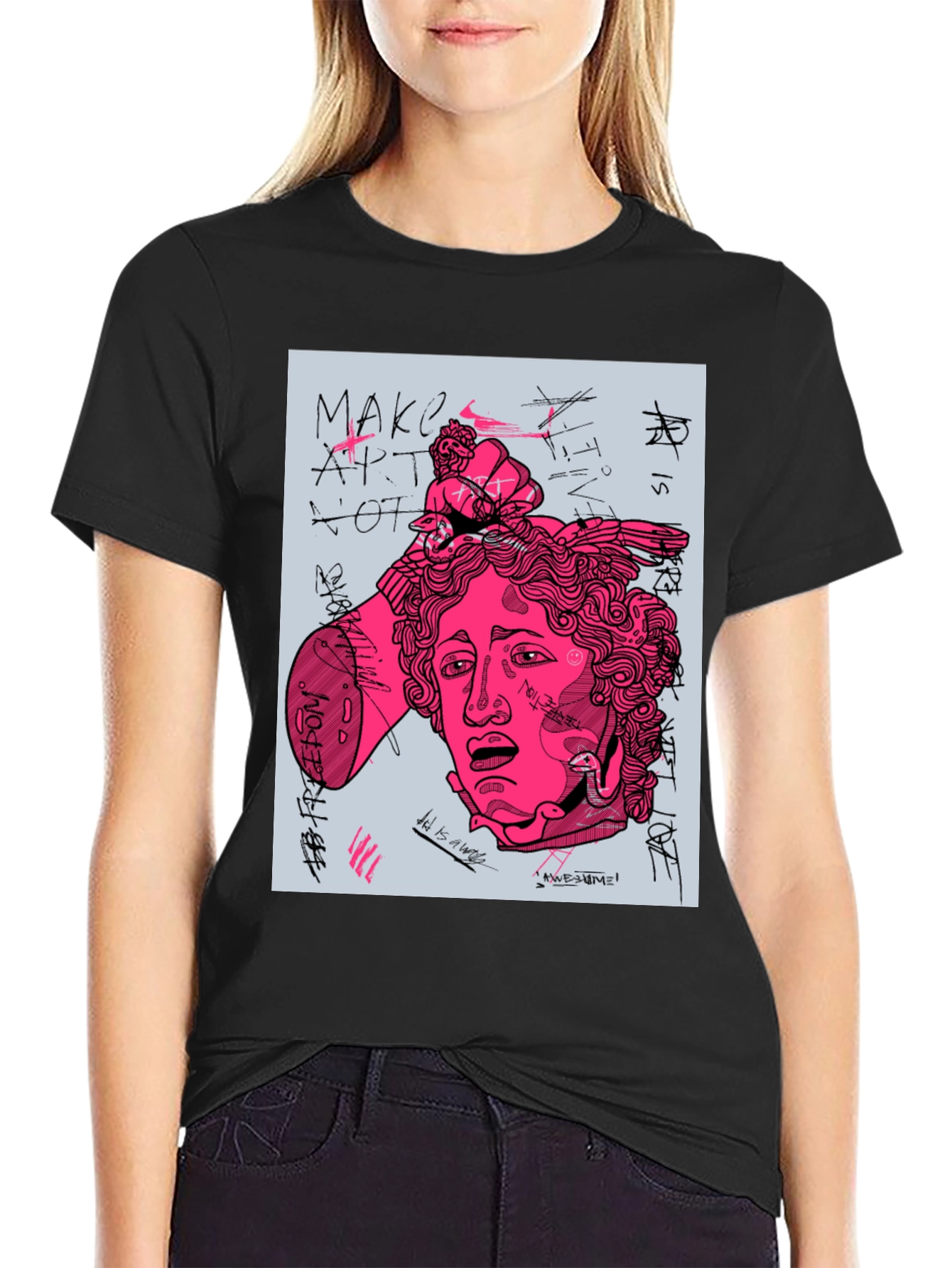 Edgy Graphic Tee - Make Art Not Love