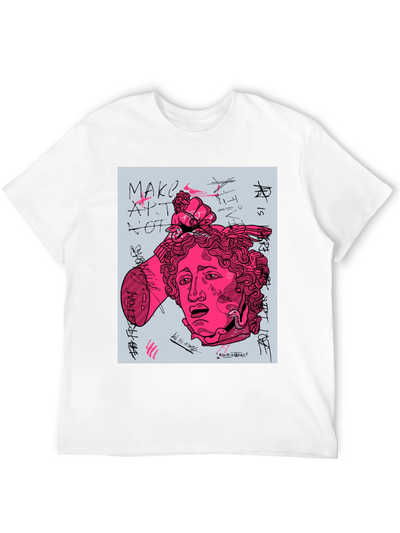 Edgy Graphic Tee - Make Art Not Love