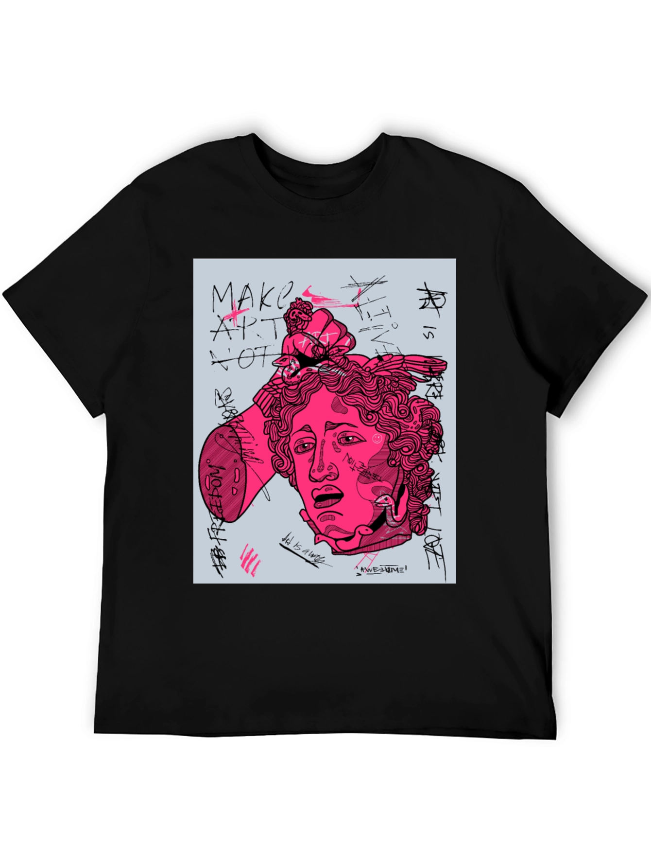 Edgy Graphic Tee - Make Art Not Love