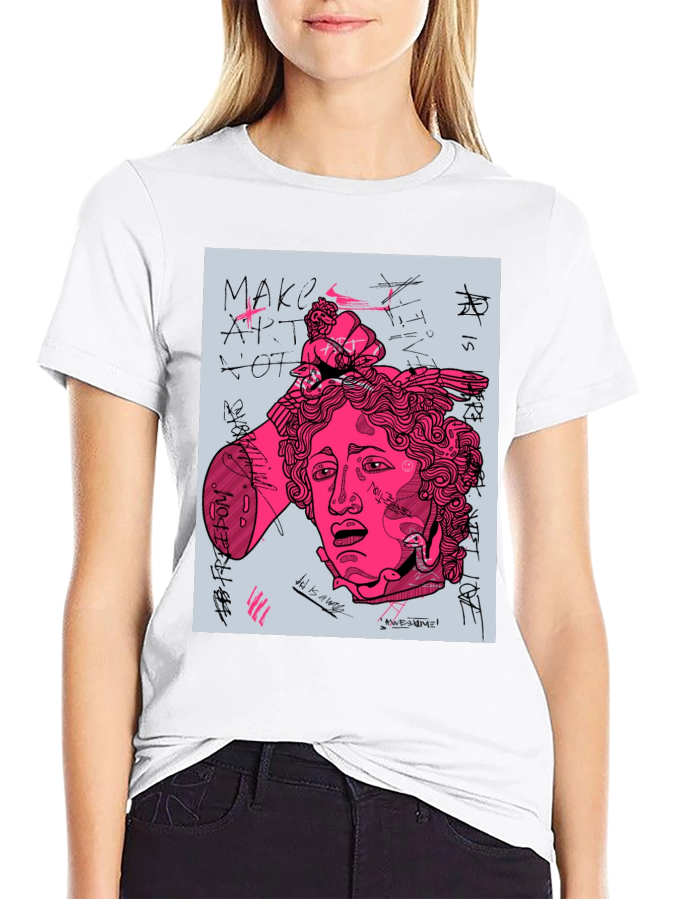 Edgy Graphic Tee - Make Art Not Love