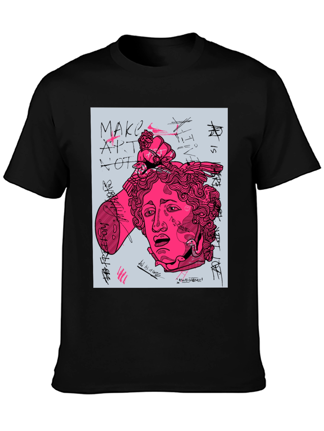 Edgy Graphic Tee - Make Art Not Love