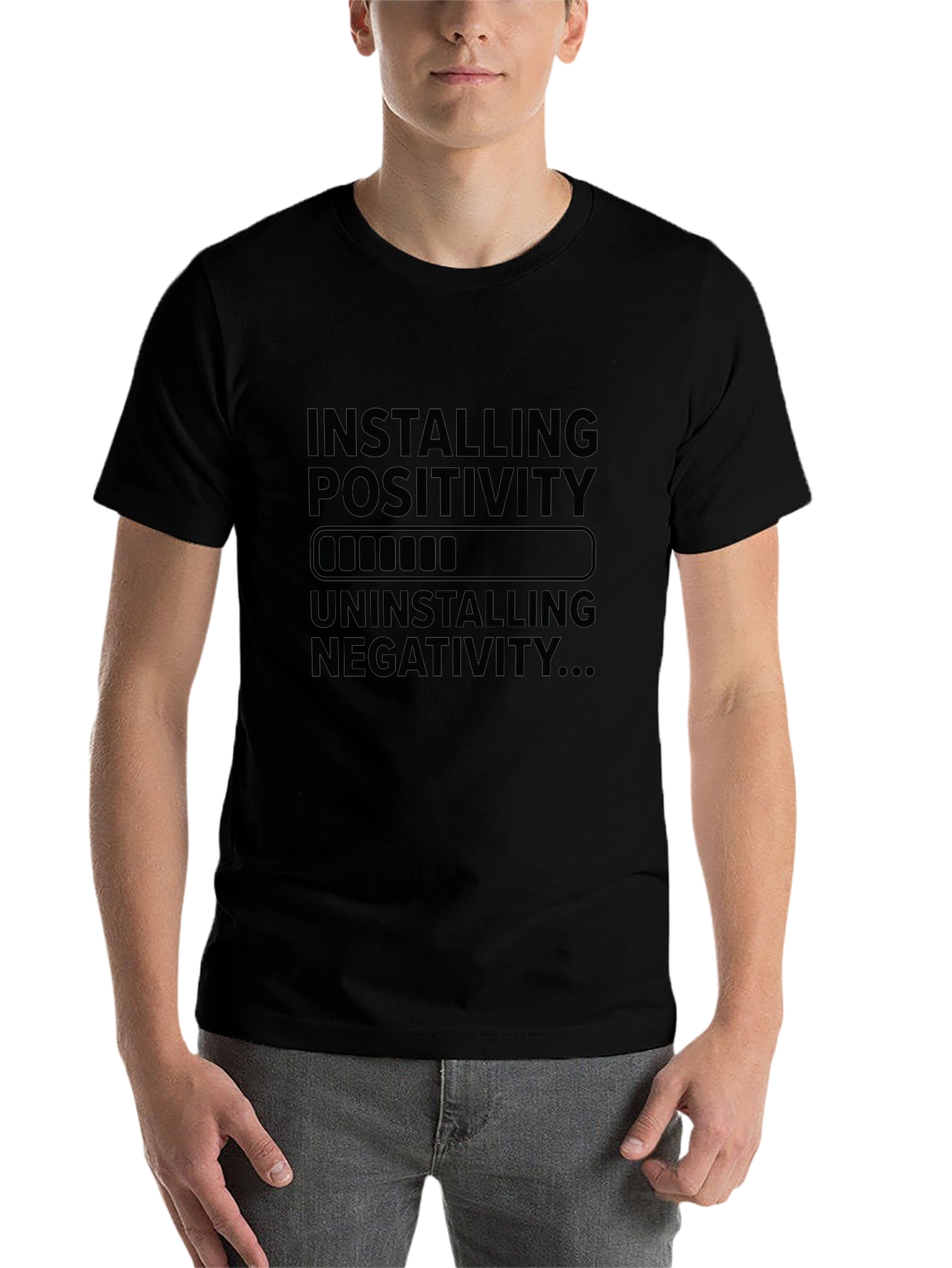Installing Positivity T-Shirt - Black Graphic Tee