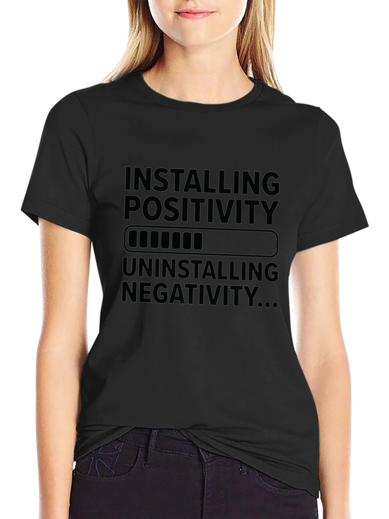 Installing Positivity T-Shirt - Black Graphic Tee