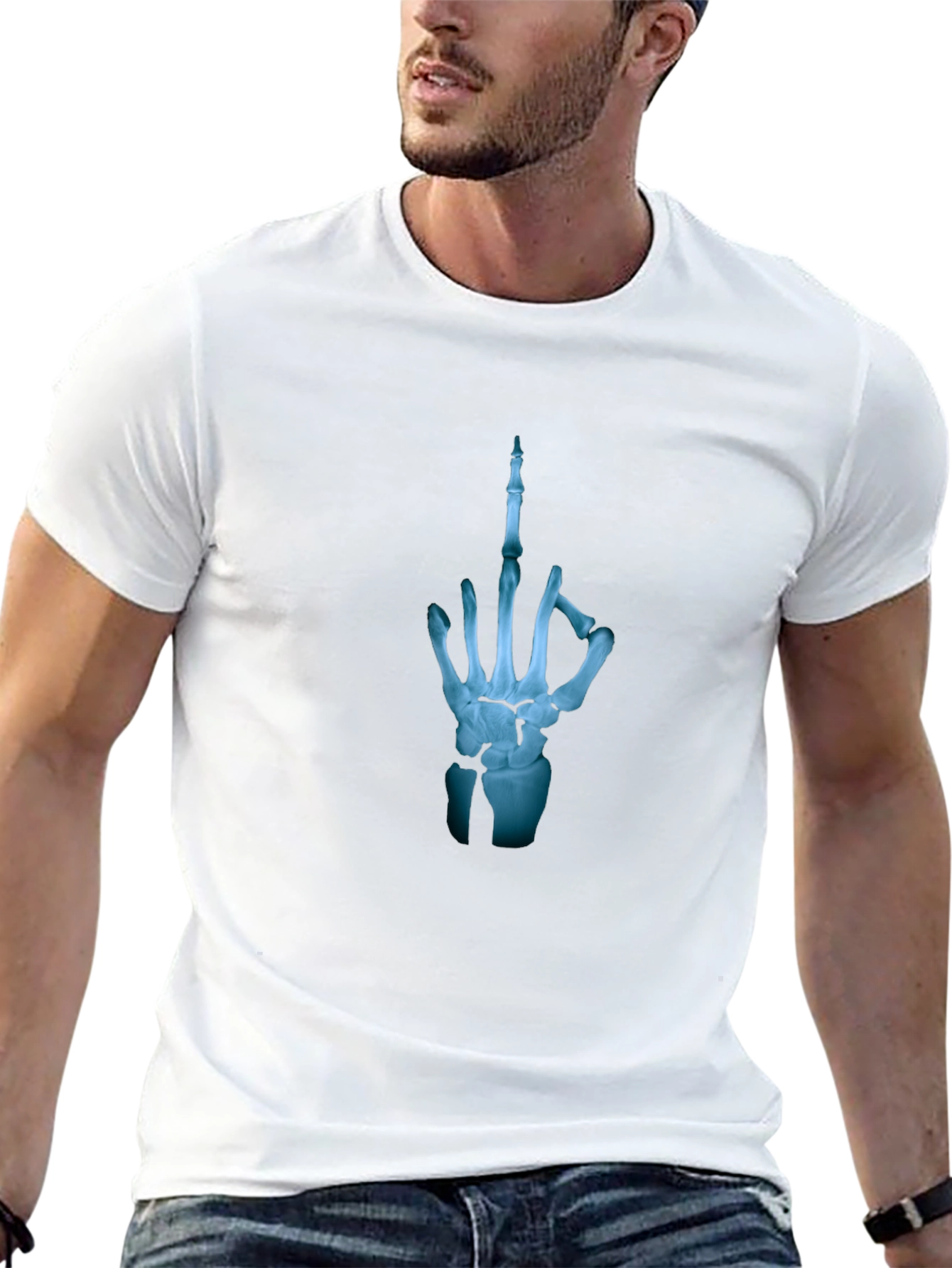 Skeleton Hand Graphic T-Shirt