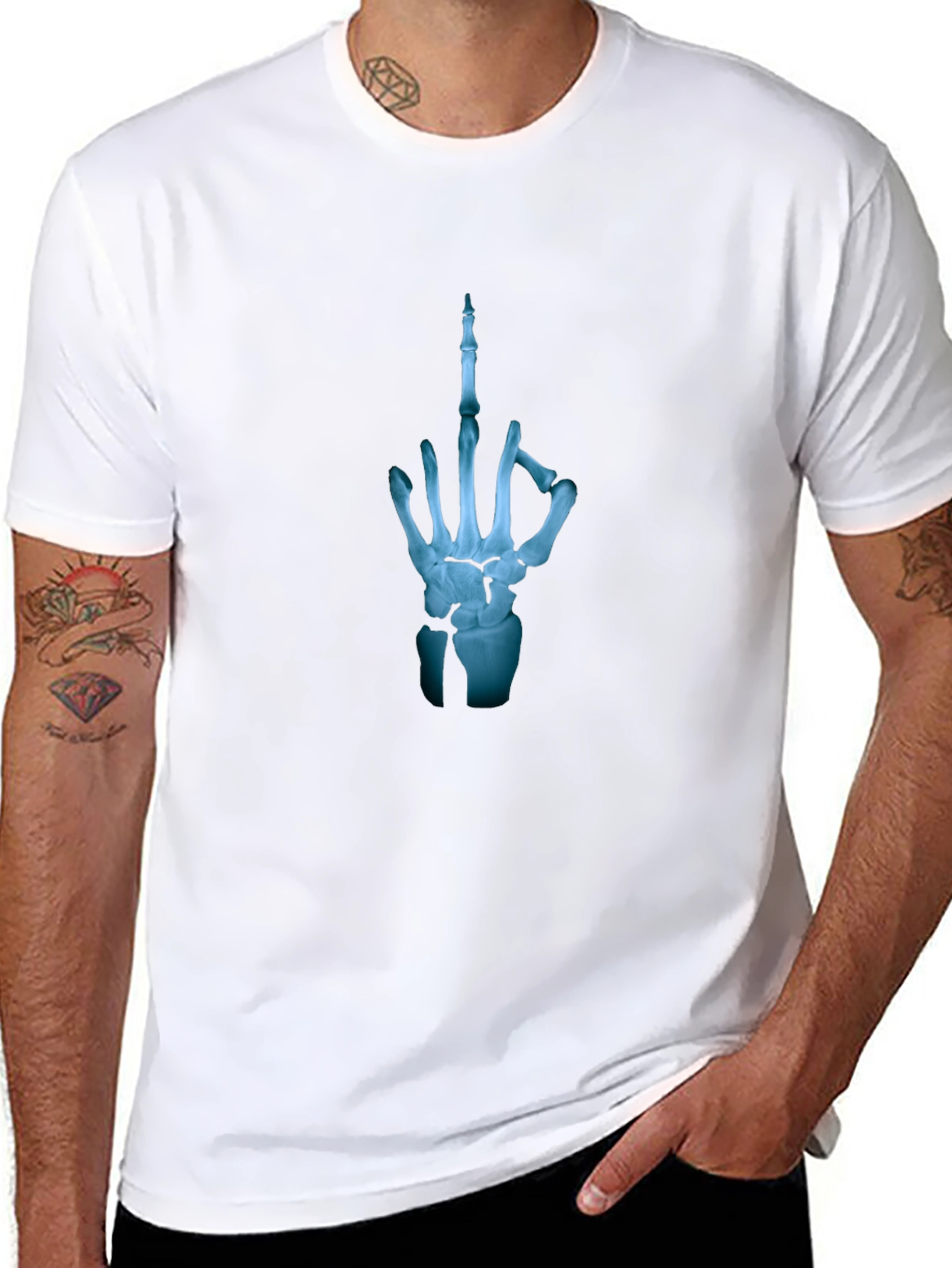 Skeleton Hand Graphic T-Shirt