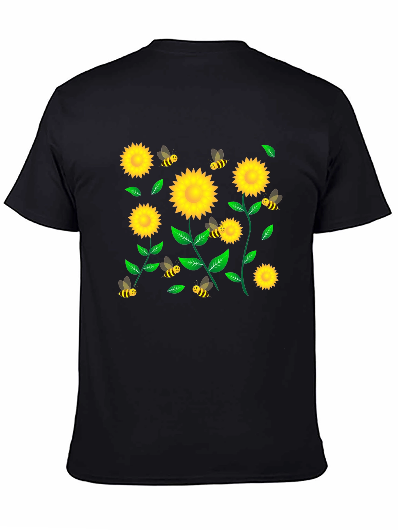 Sunflower and Bee Graphic T-Shirt