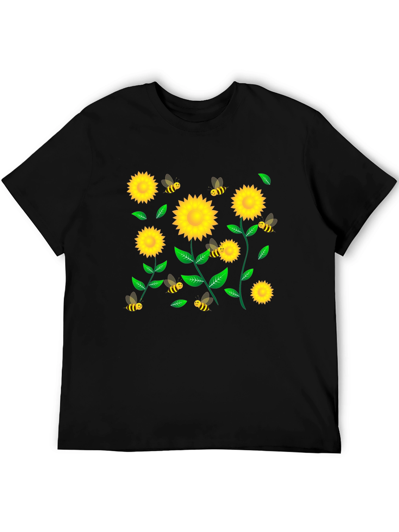 Sunflower and Bee Graphic T-Shirt