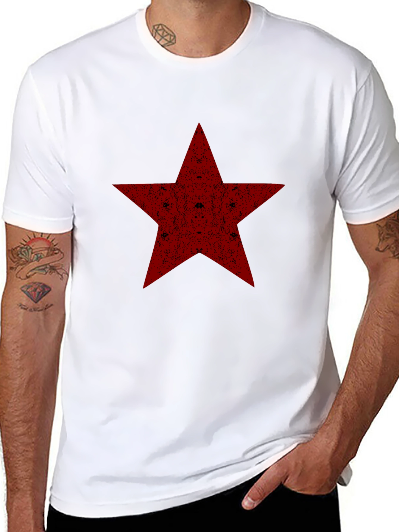 Red Star Graphic Black T-Shirt