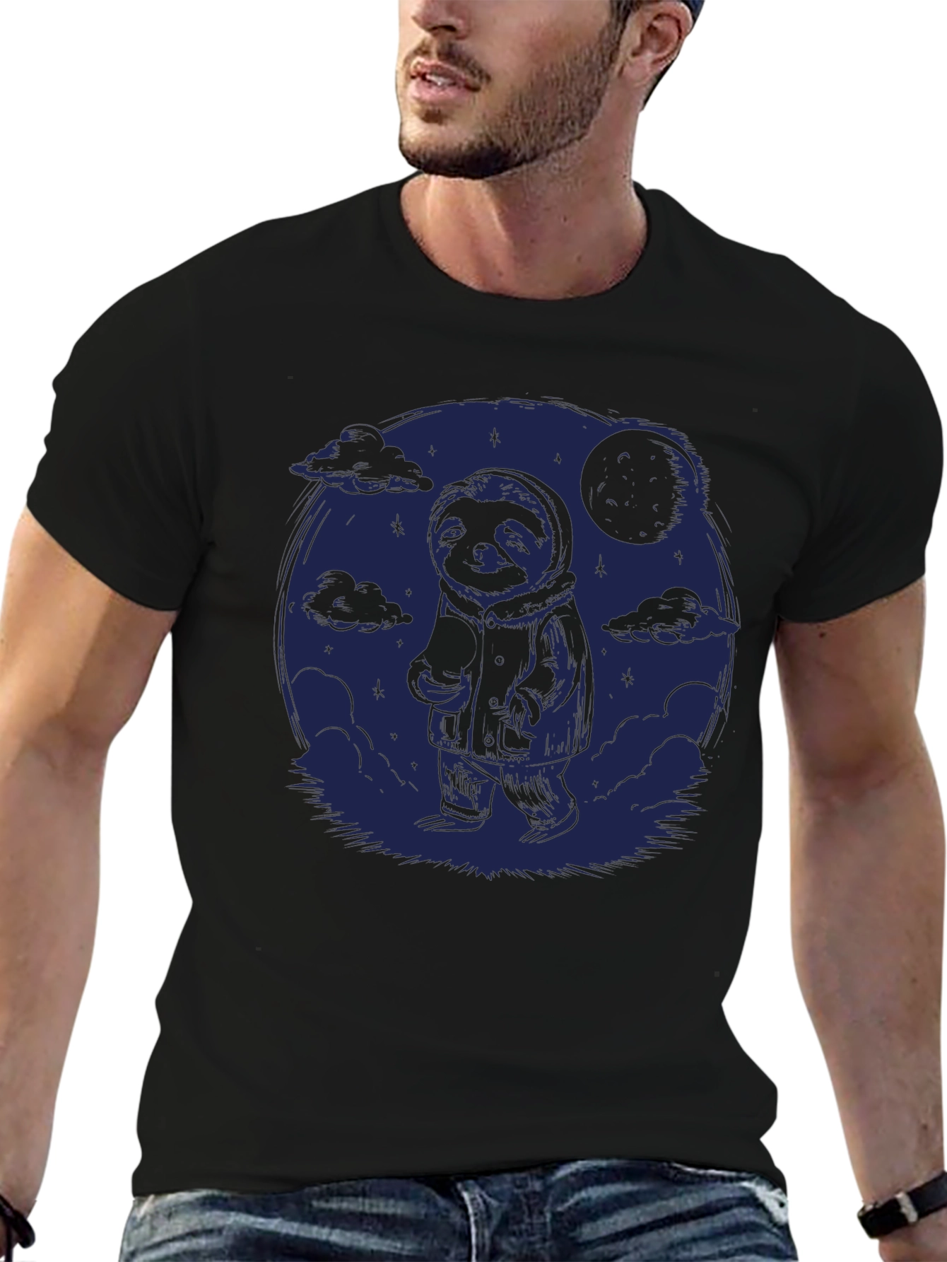 Sloth Moon Graphic Tee - Comfy Casual Style