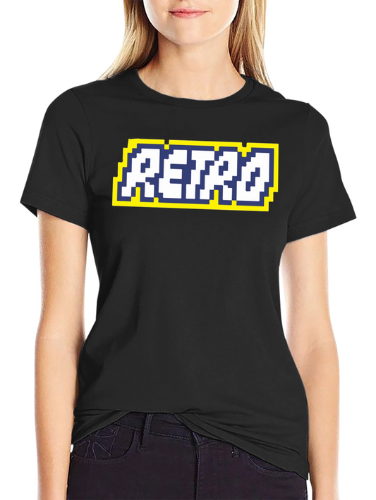 Pixel Retro Graphic Tee - Black Short Sleeve Shirt