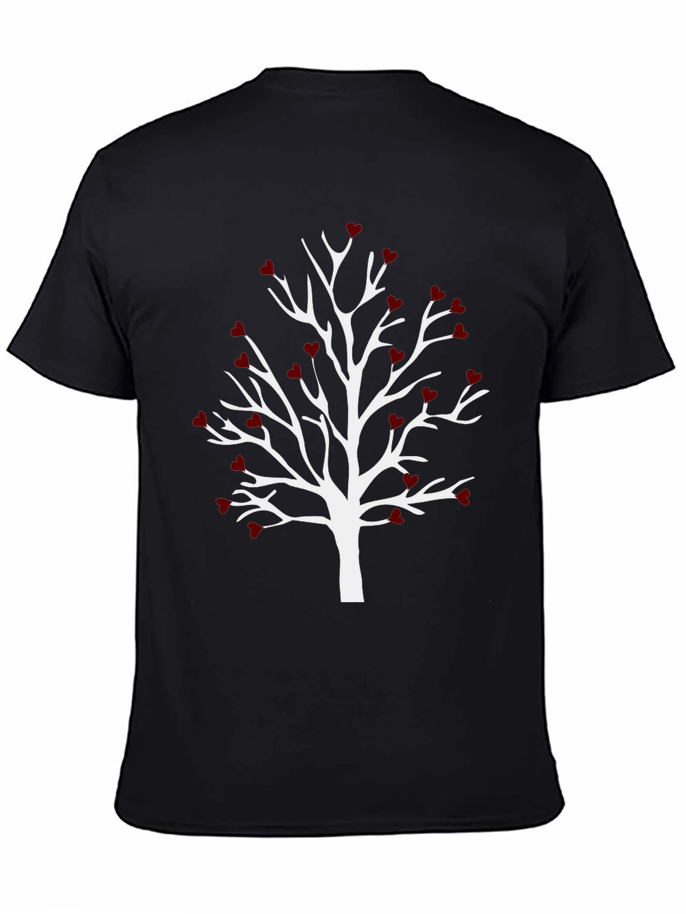 Heart Tree Graphic Tee - Black Casual T-Shirt
