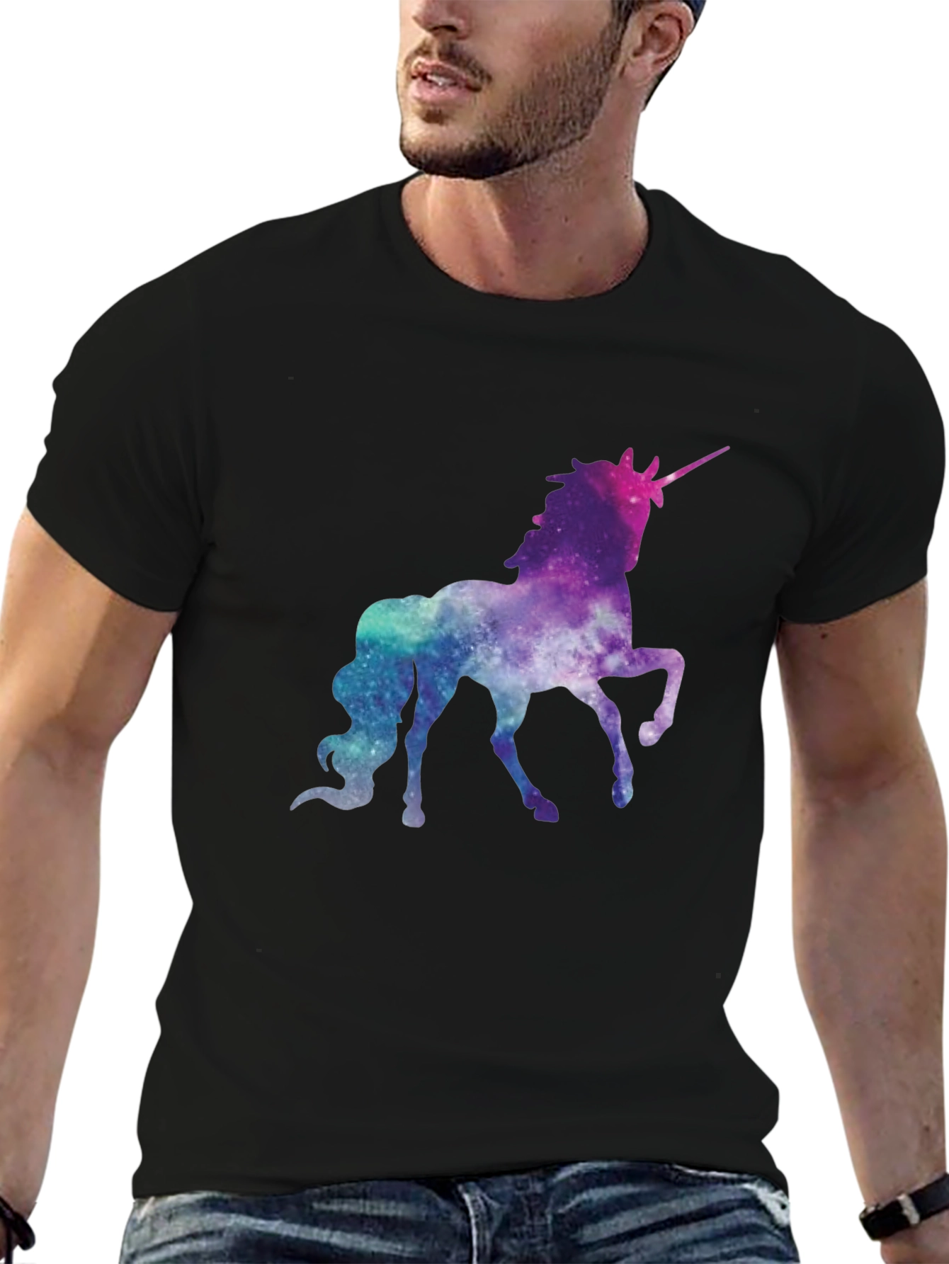 Galaxy Unicorn Black T-Shirt