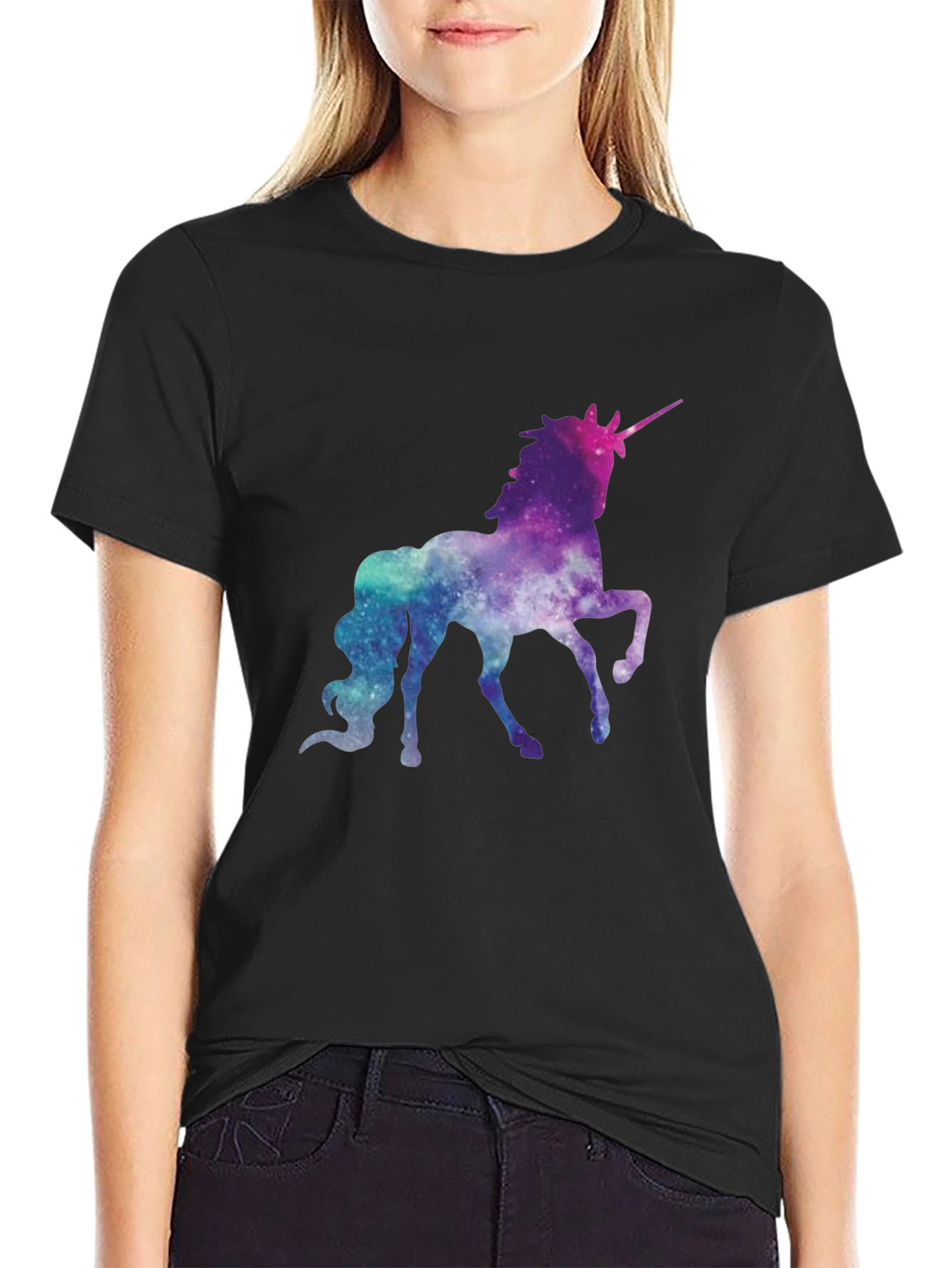 Galaxy Unicorn Black T-Shirt