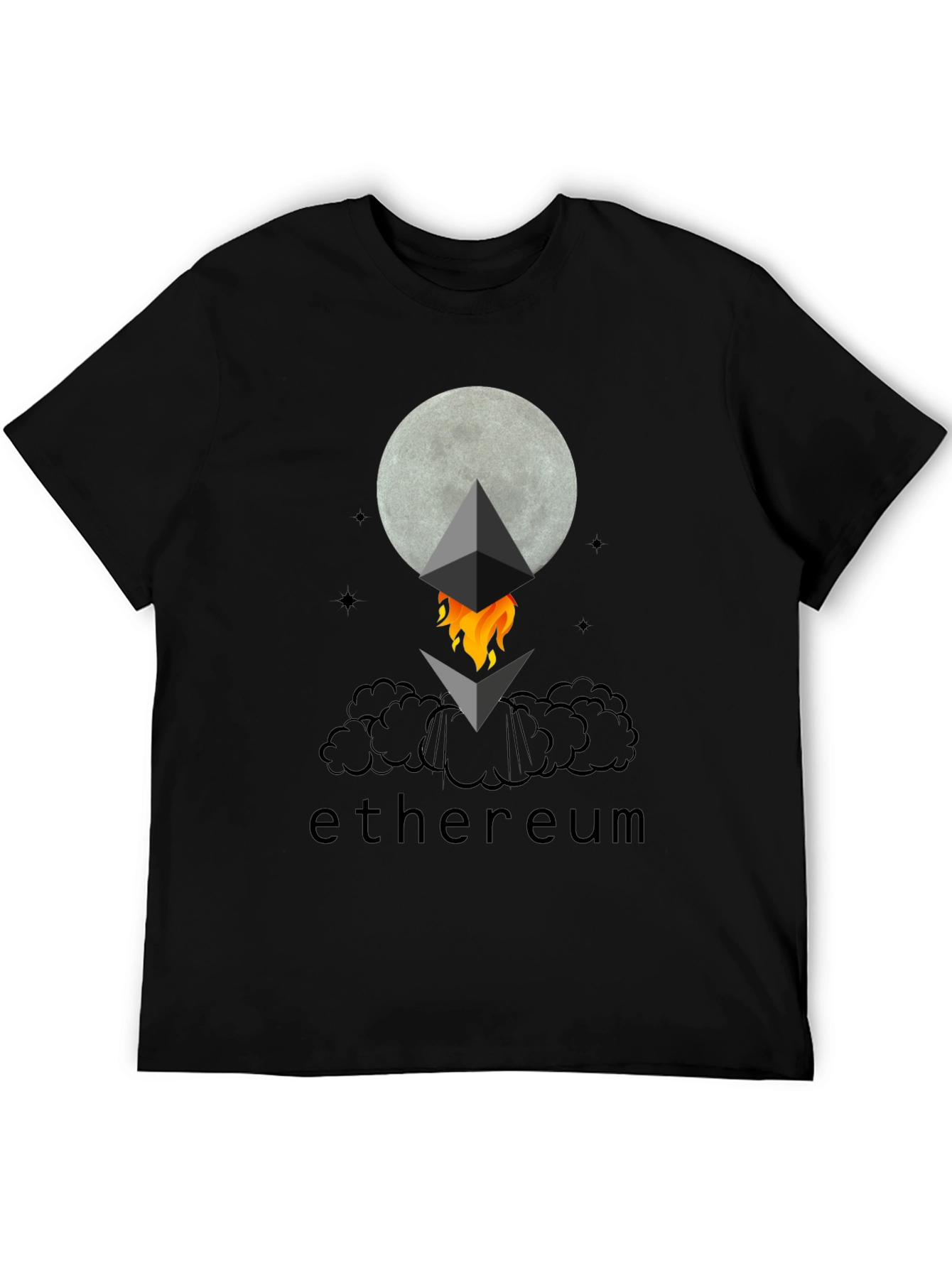 Ethereum Crypto Moon Black T-Shirt