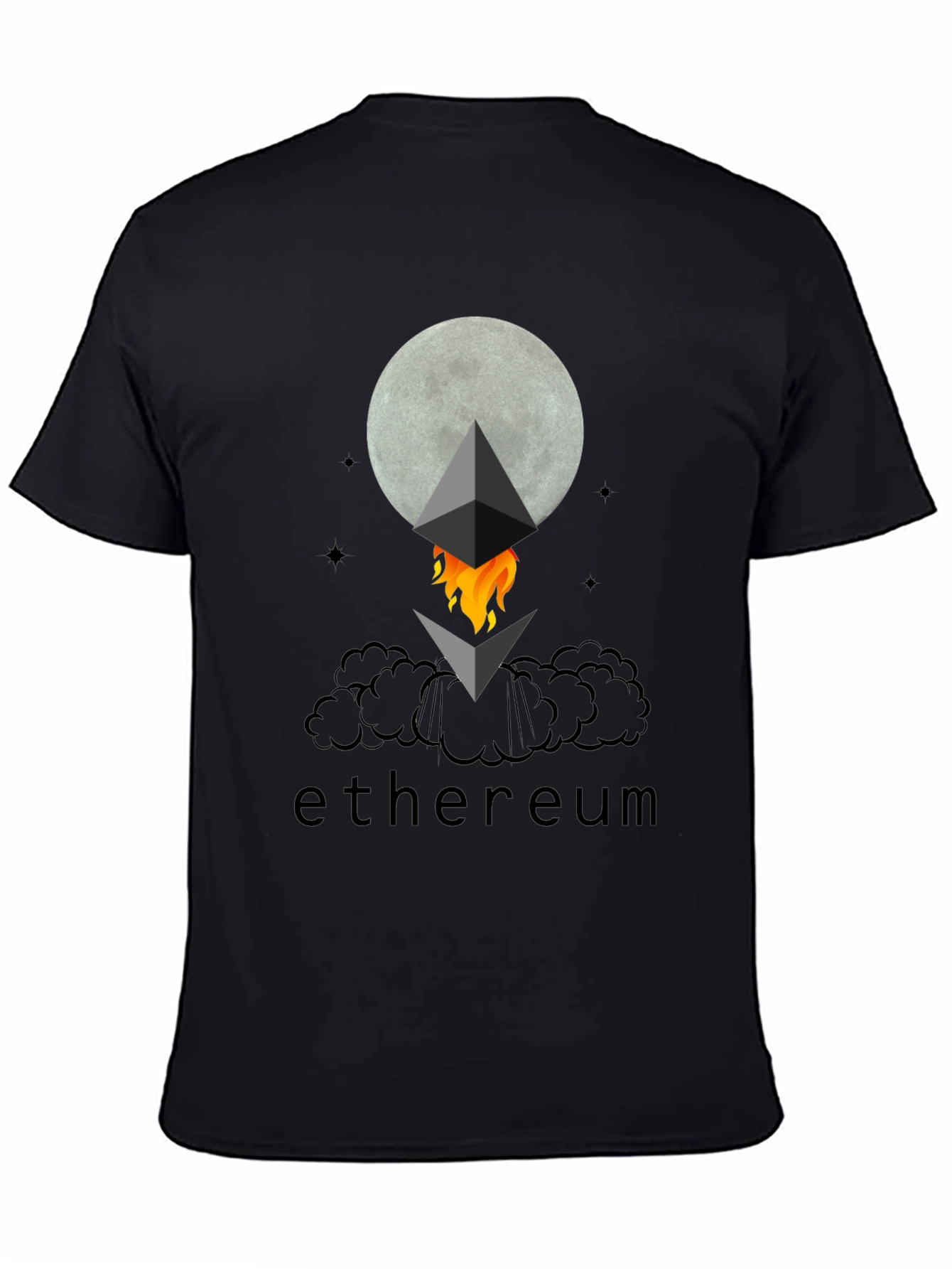 Ethereum Crypto Moon Black T-Shirt