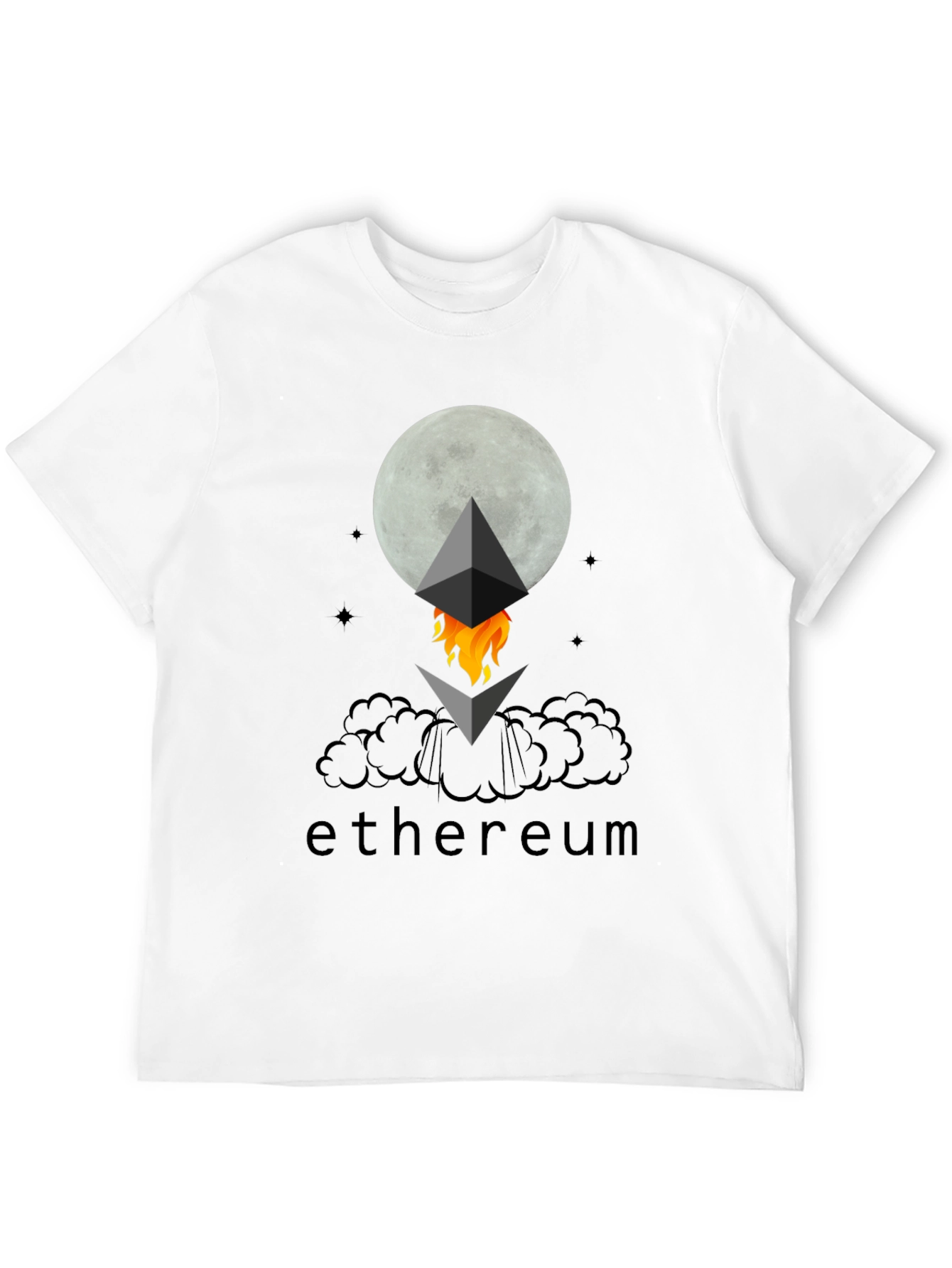 Ethereum Crypto Moon Black T-Shirt