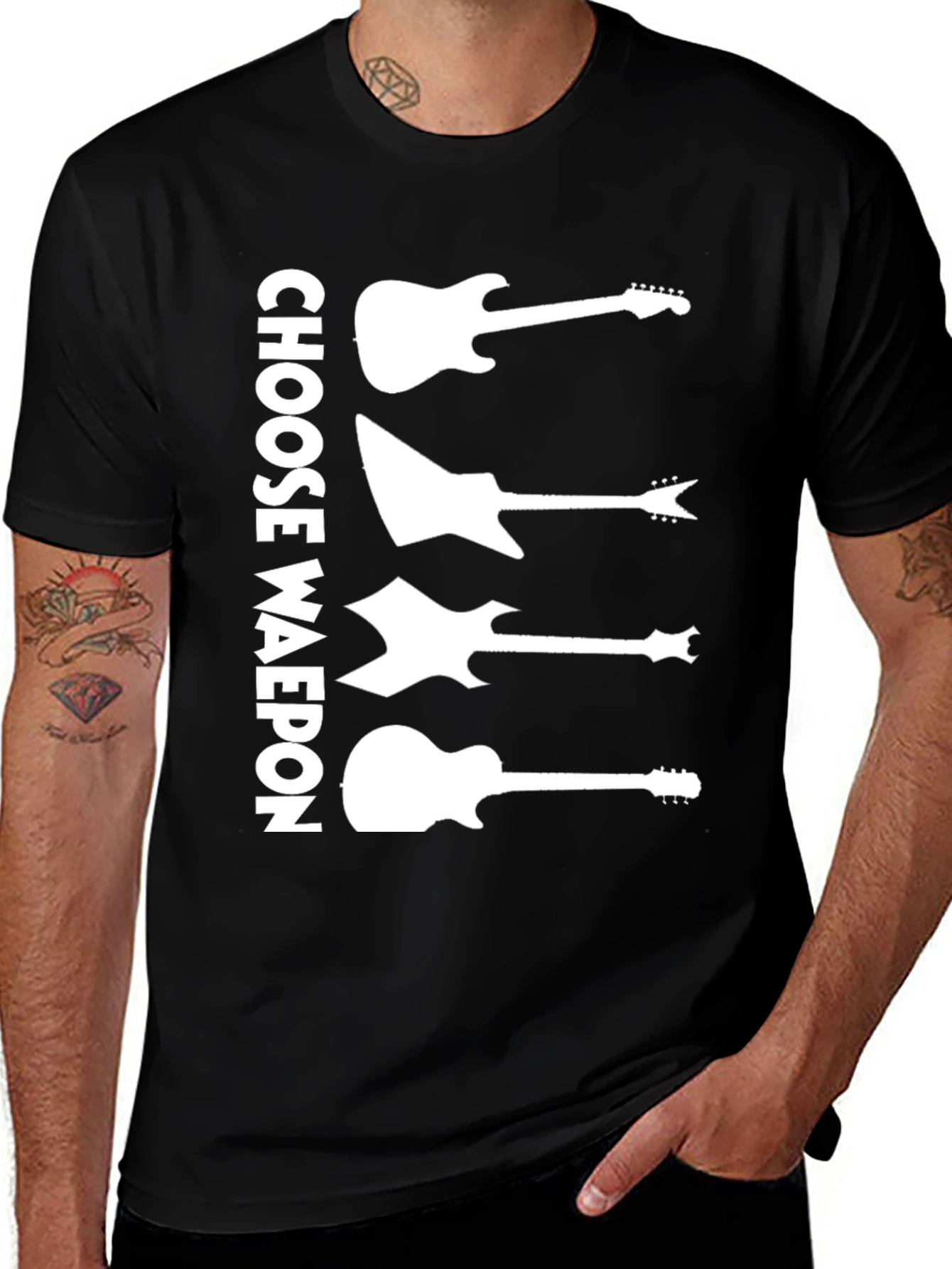 Choose Weapon Guitar T-Shirt - Rock Music Tee