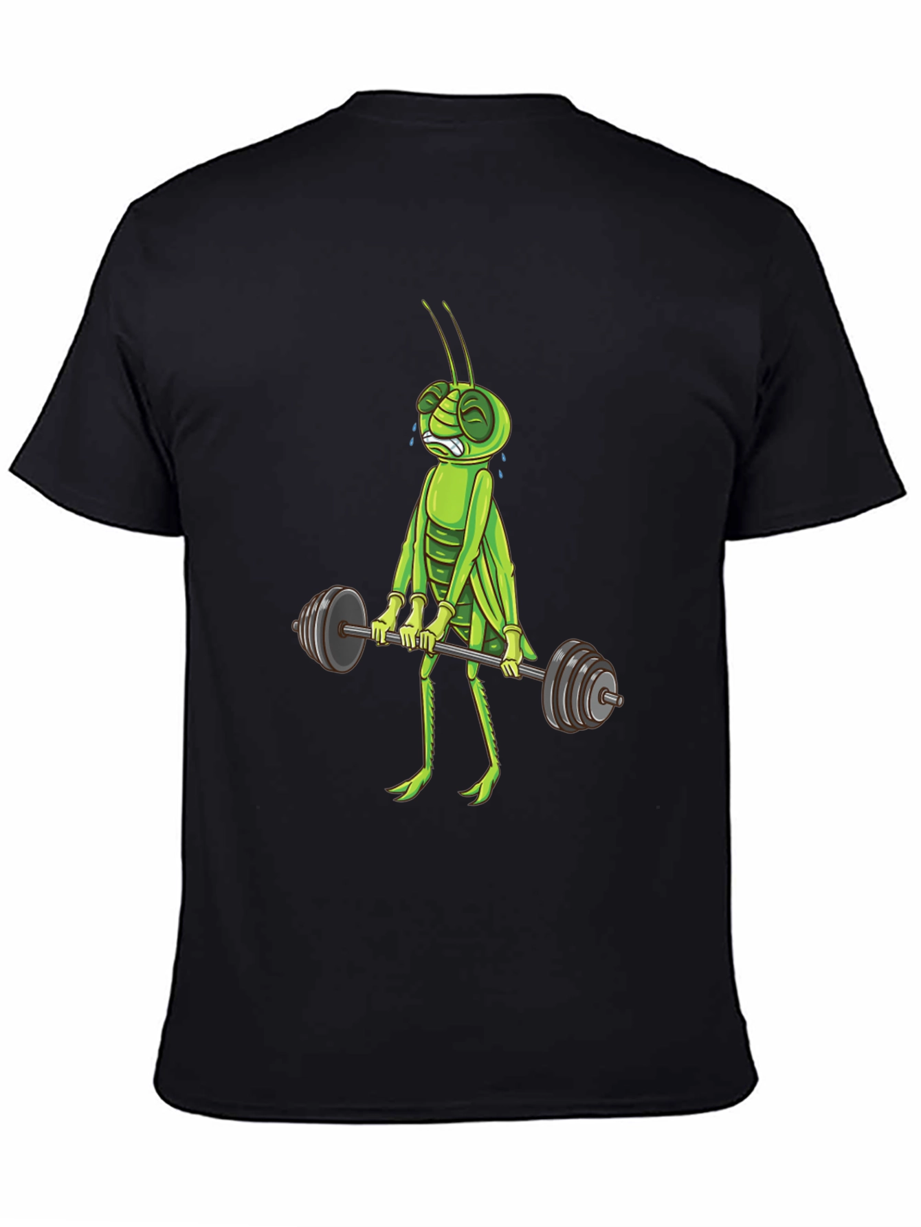 Funny Grasshopper Lifting Weights Graphic T-Shirt