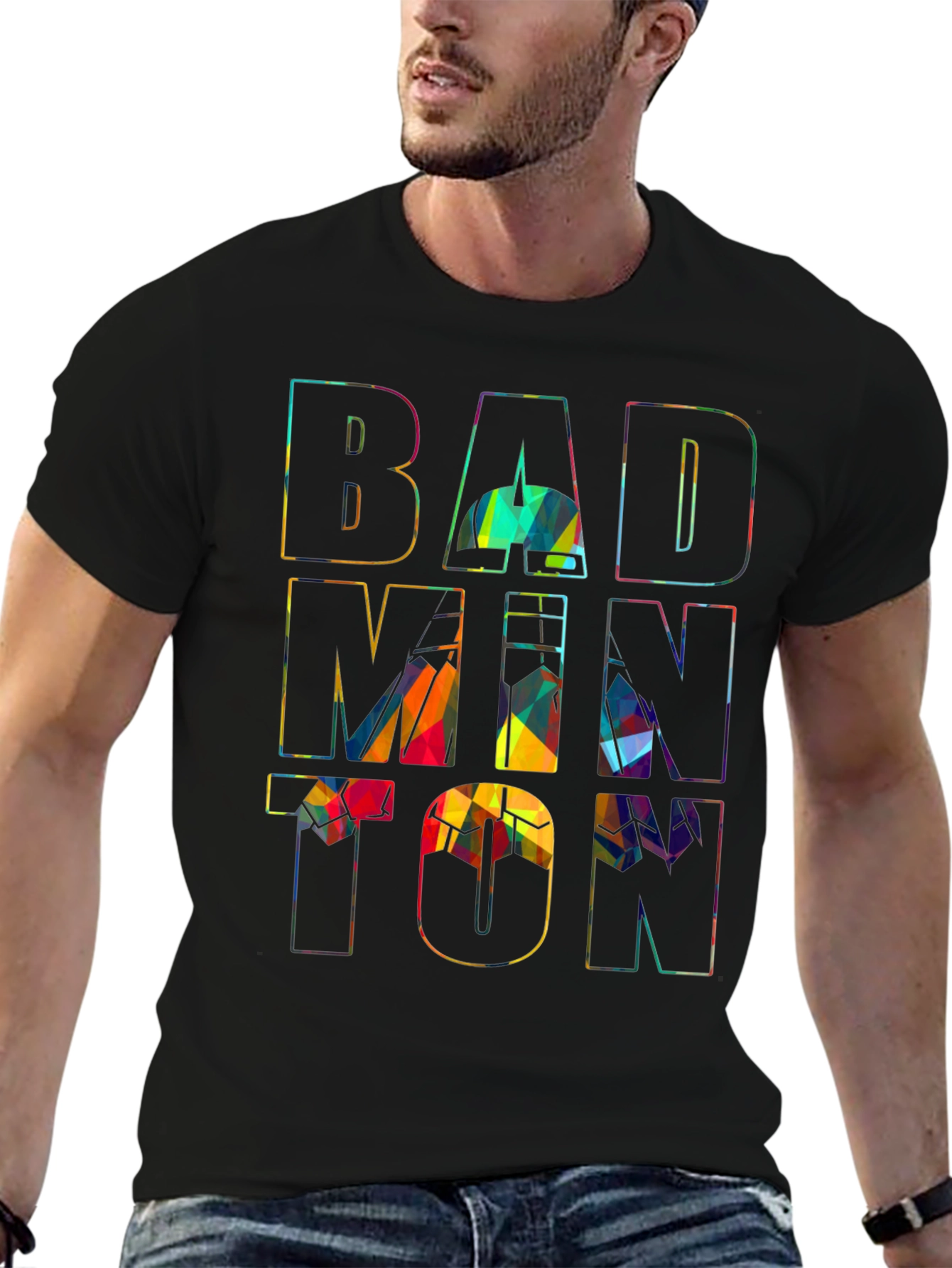 Badminton Graphic Tee - Sporty Black T-Shirt
