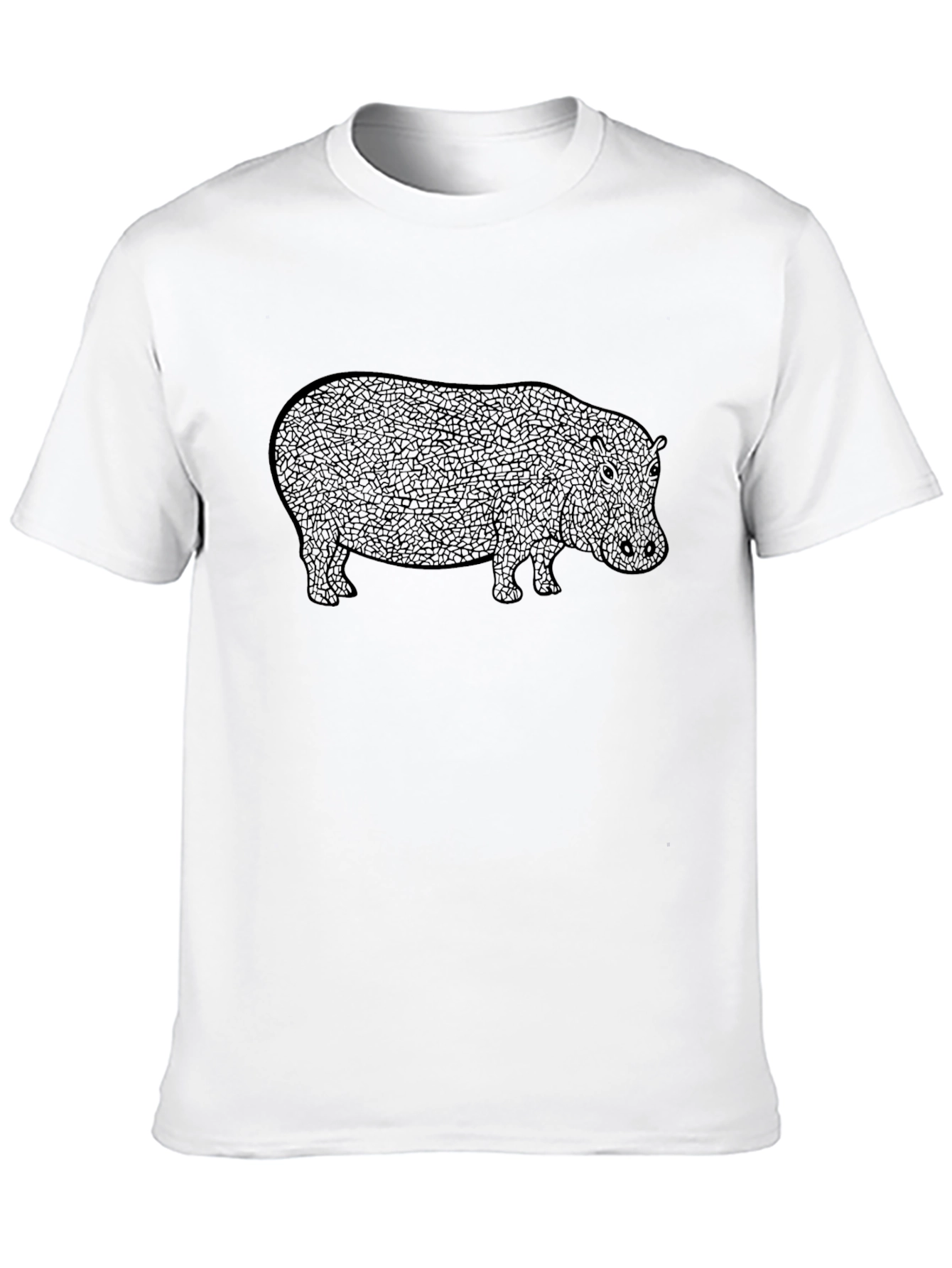 Black Hippo Graphic T-Shirt - Casual Style