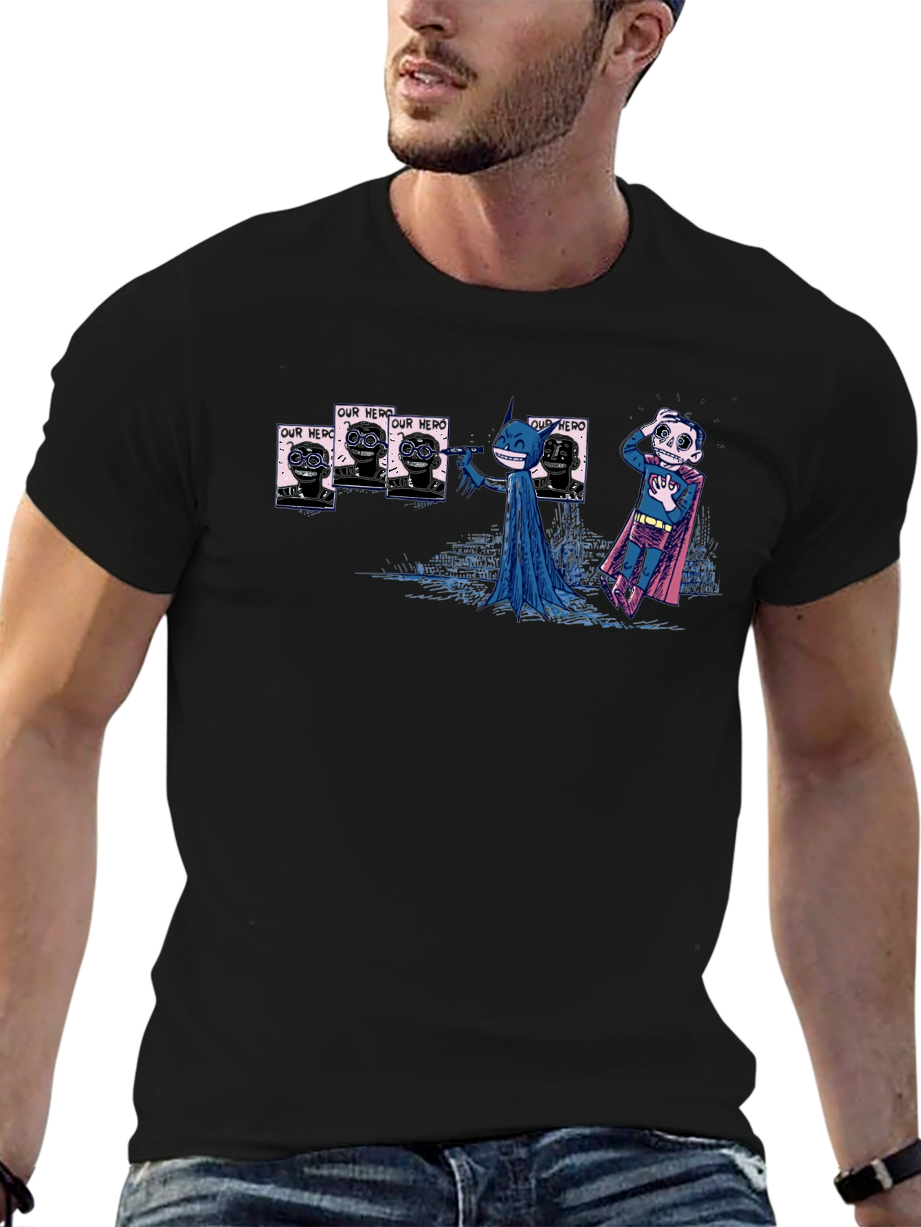 Batman Superman T-Shirt - Dark Humor Comic Tee