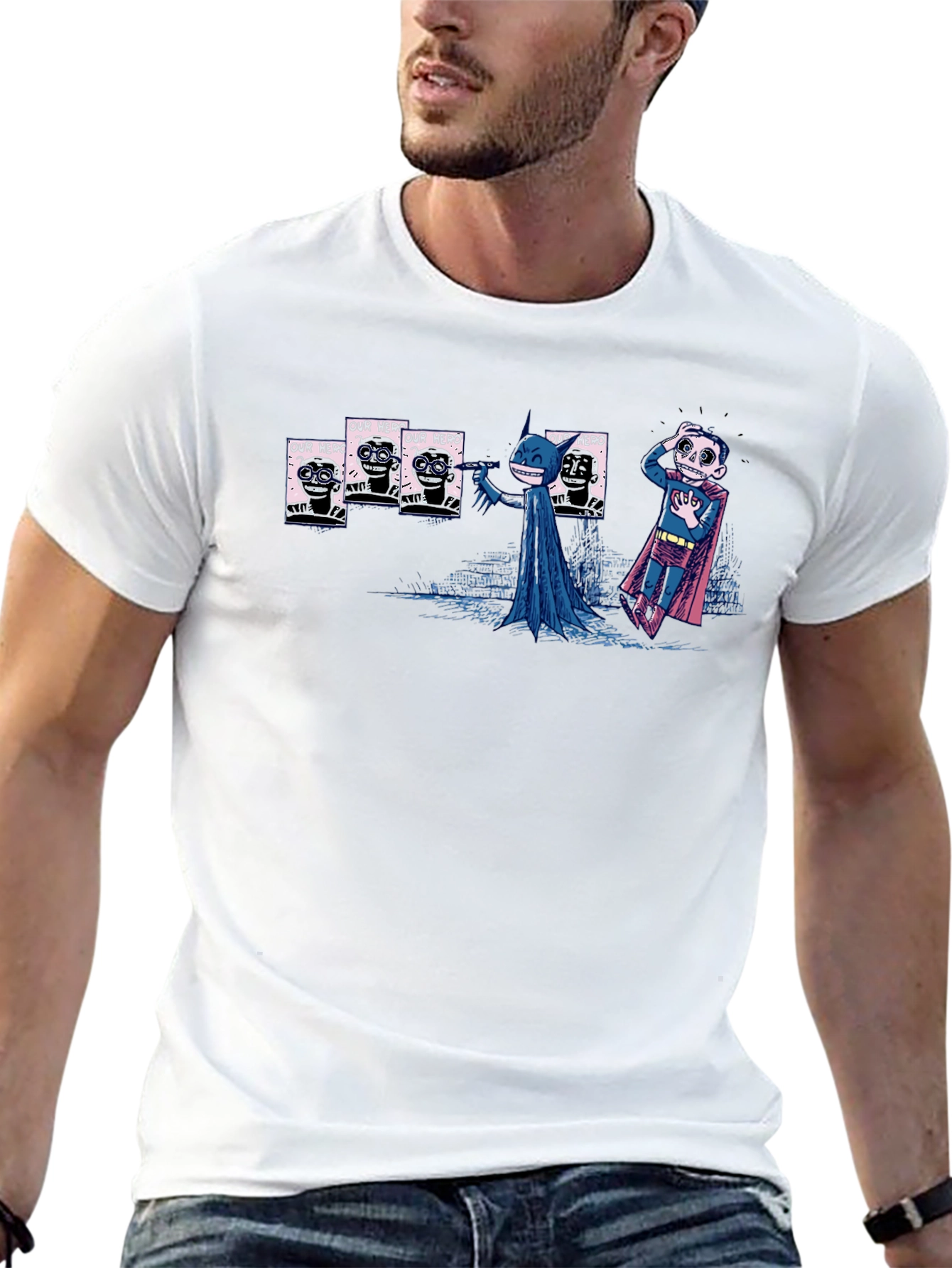 Batman Superman T-Shirt - Dark Humor Comic Tee