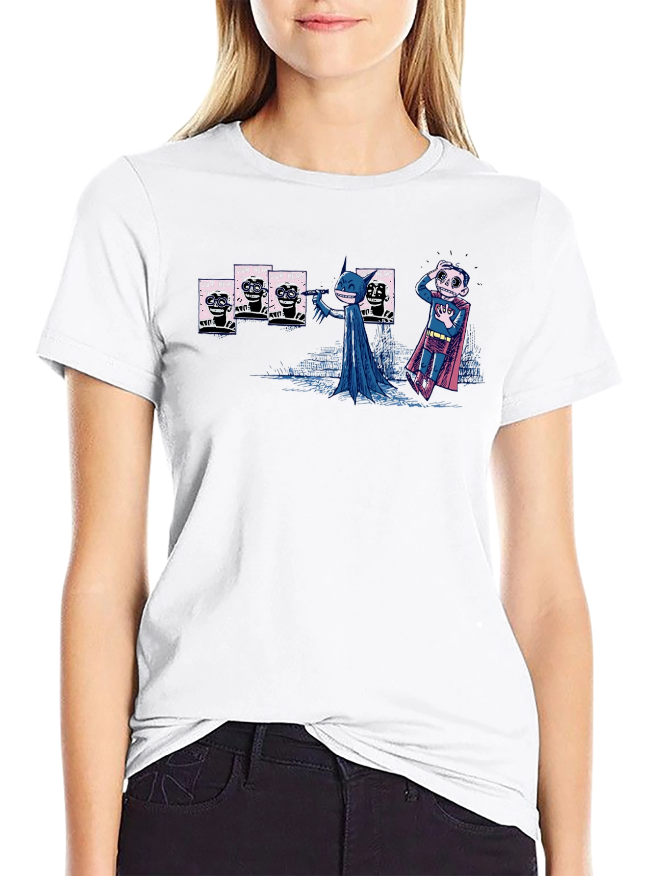 Batman Superman T-Shirt - Dark Humor Comic Tee