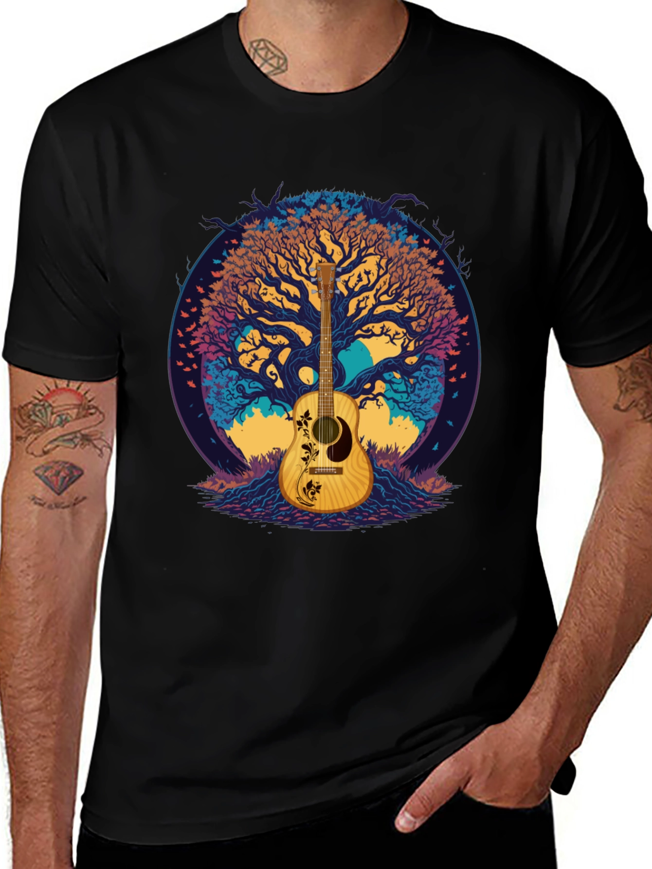 Guitar Tree Graphic Tee - Music Lovers T-Shirt